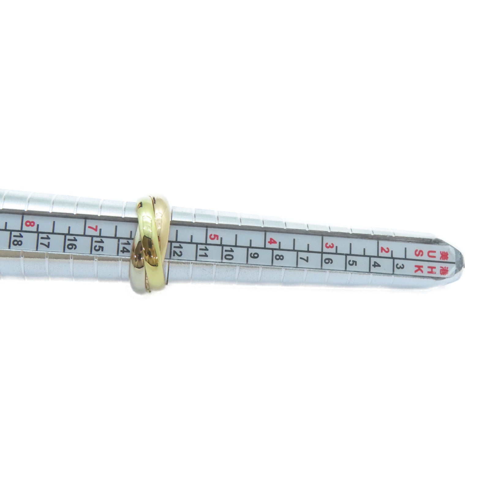 CARTIER 18K黃金/白金/玫瑰金Trinity戒指Cartier#52/US#6.25