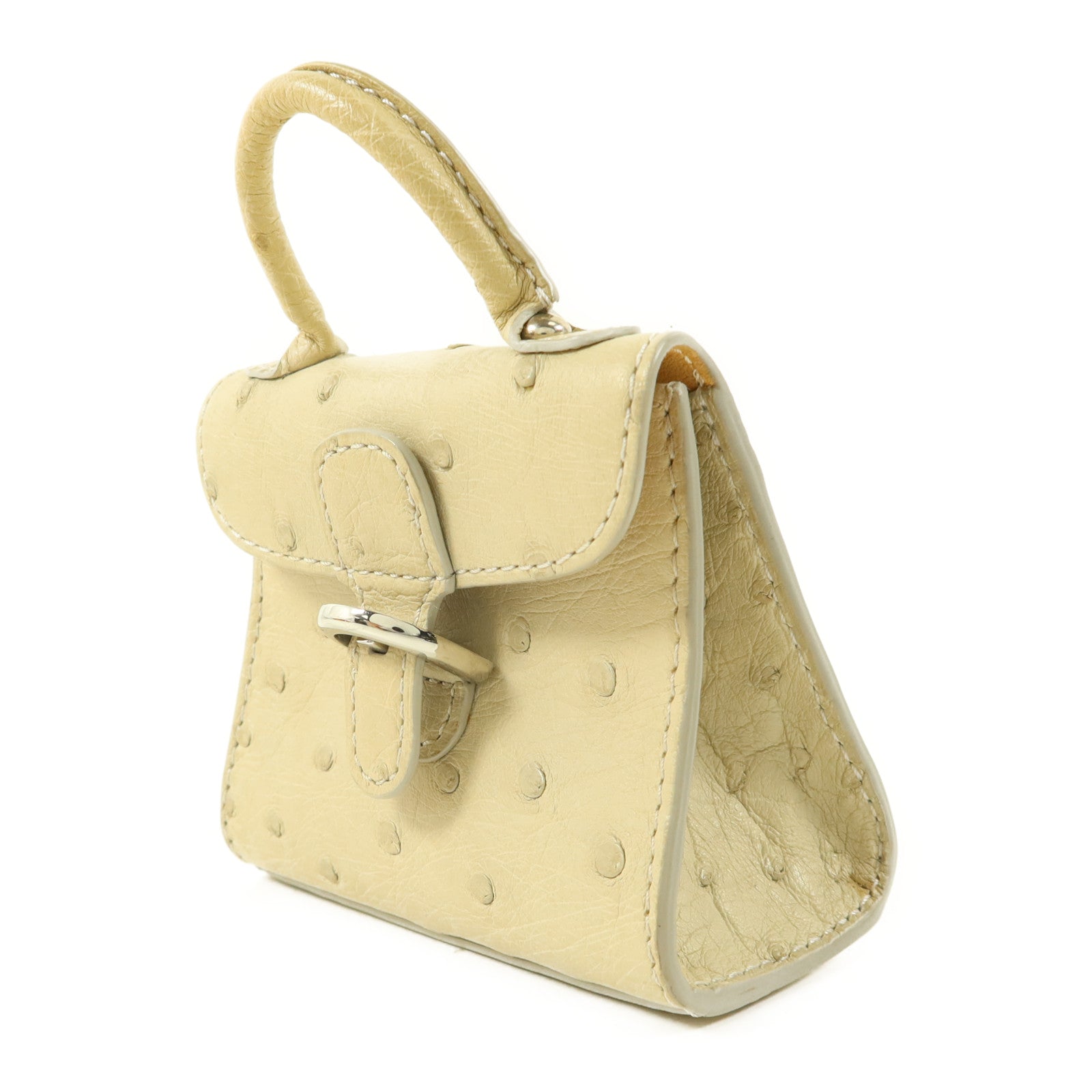 Delvaux 【激減優惠】駝鳥皮革Charm銀扣掛飾