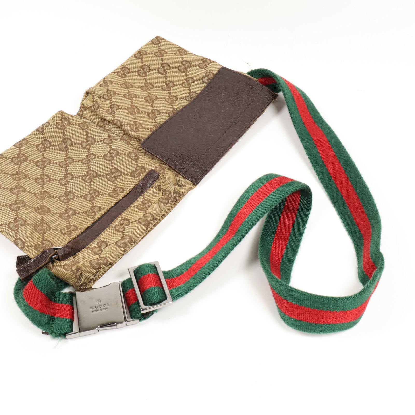 GUCCI 帆布Waits Bag銀扣腰包
