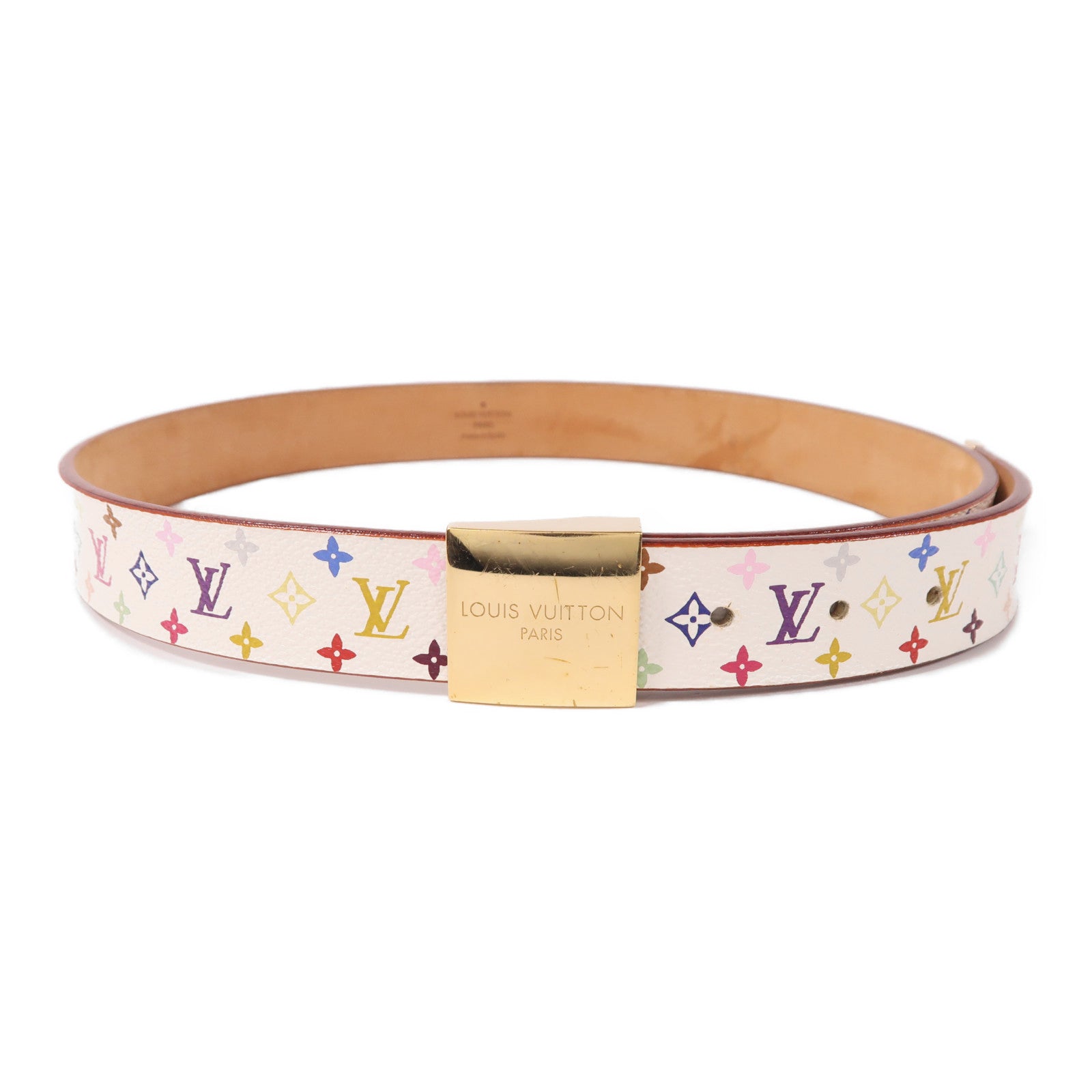 LOUIS VUITTON Monogram Multicolore Belt金扣皮帶