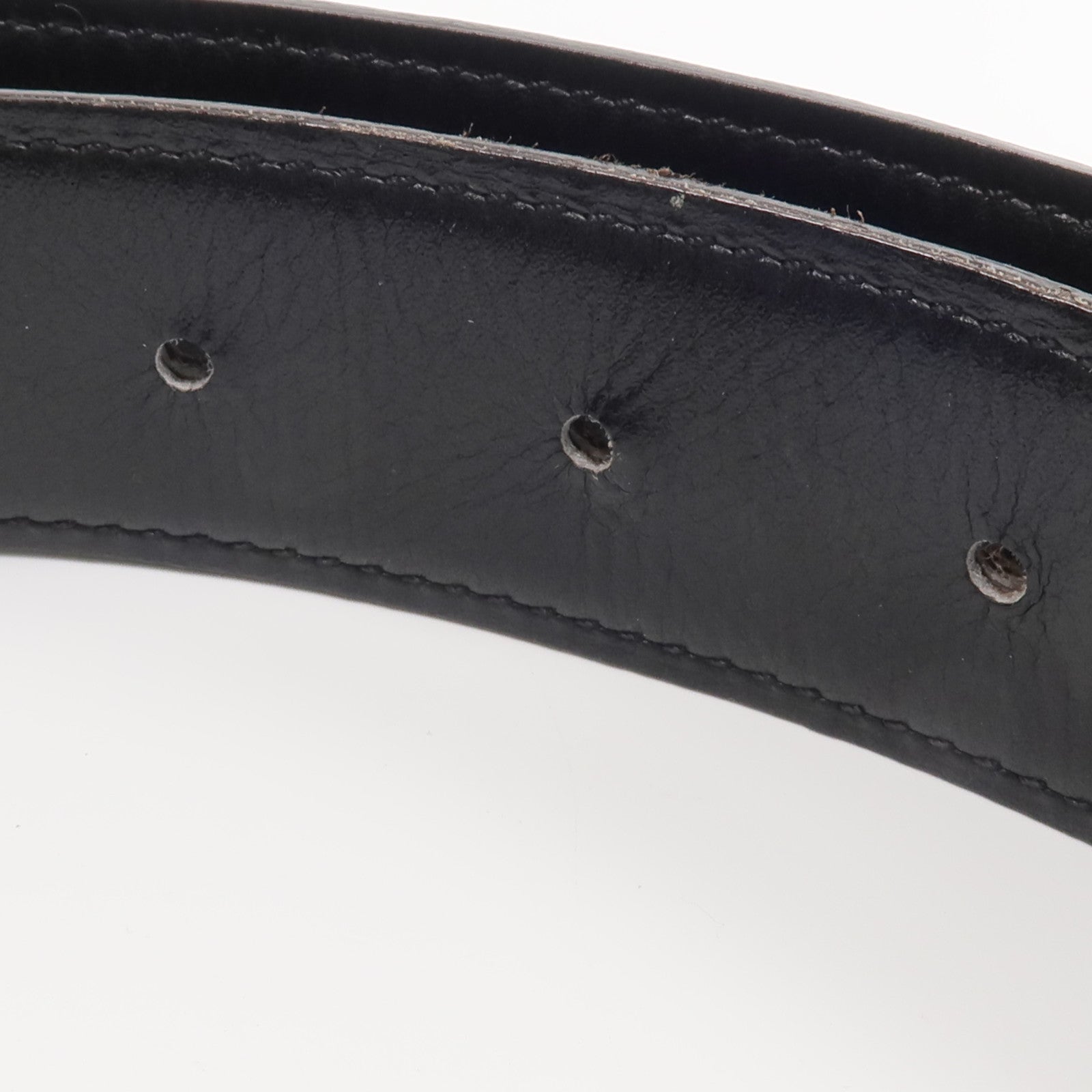 HERMES Togo/Box皮革Reversible H Belt 85cm皮帶Chocolat/Noir