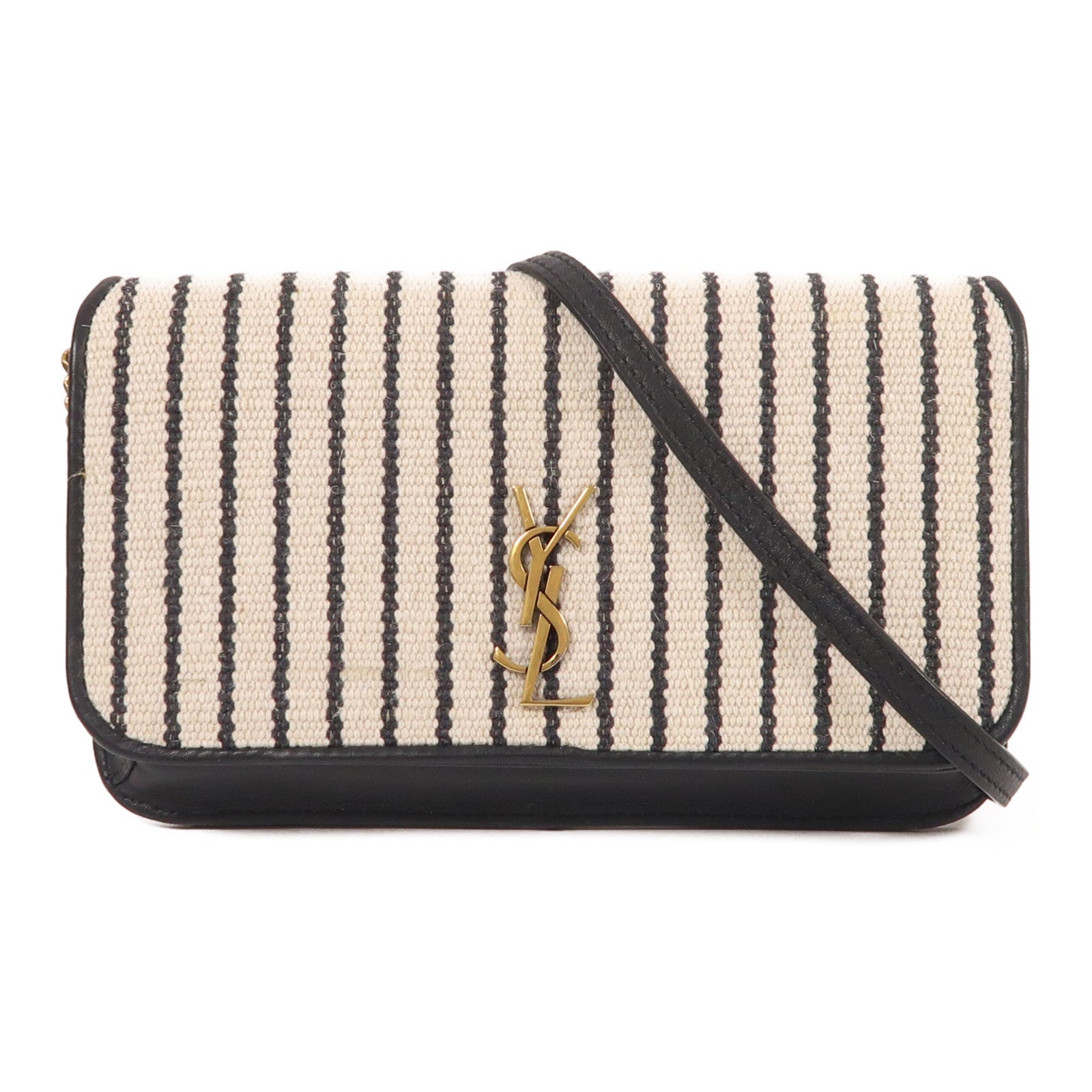 YVES SAINT LAURENT 帆布Chain Shoulder金扣肩背袋