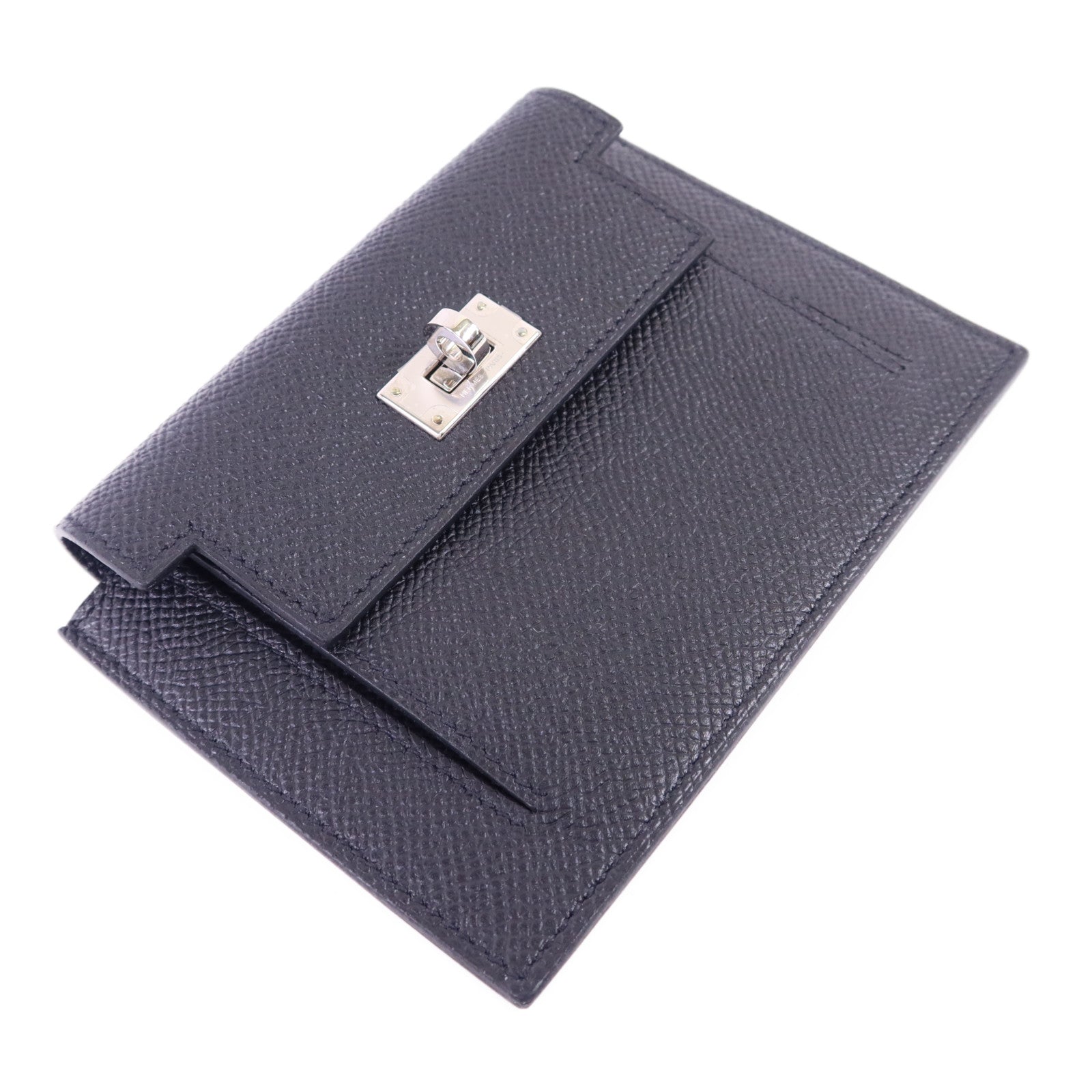HERMES Epsom皮革Kelly Pocket Compact Wallet銀扣錢包