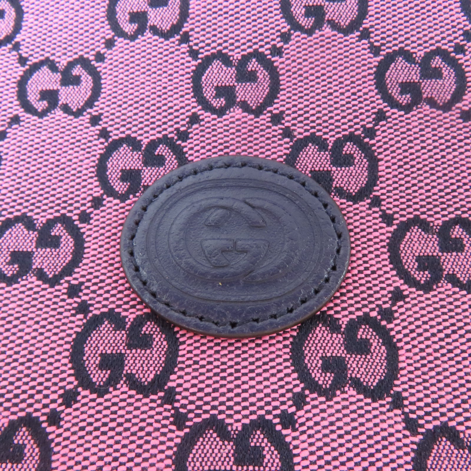 GUCCI 帆布Shoulder Bag銀扣肩背袋粉紅色