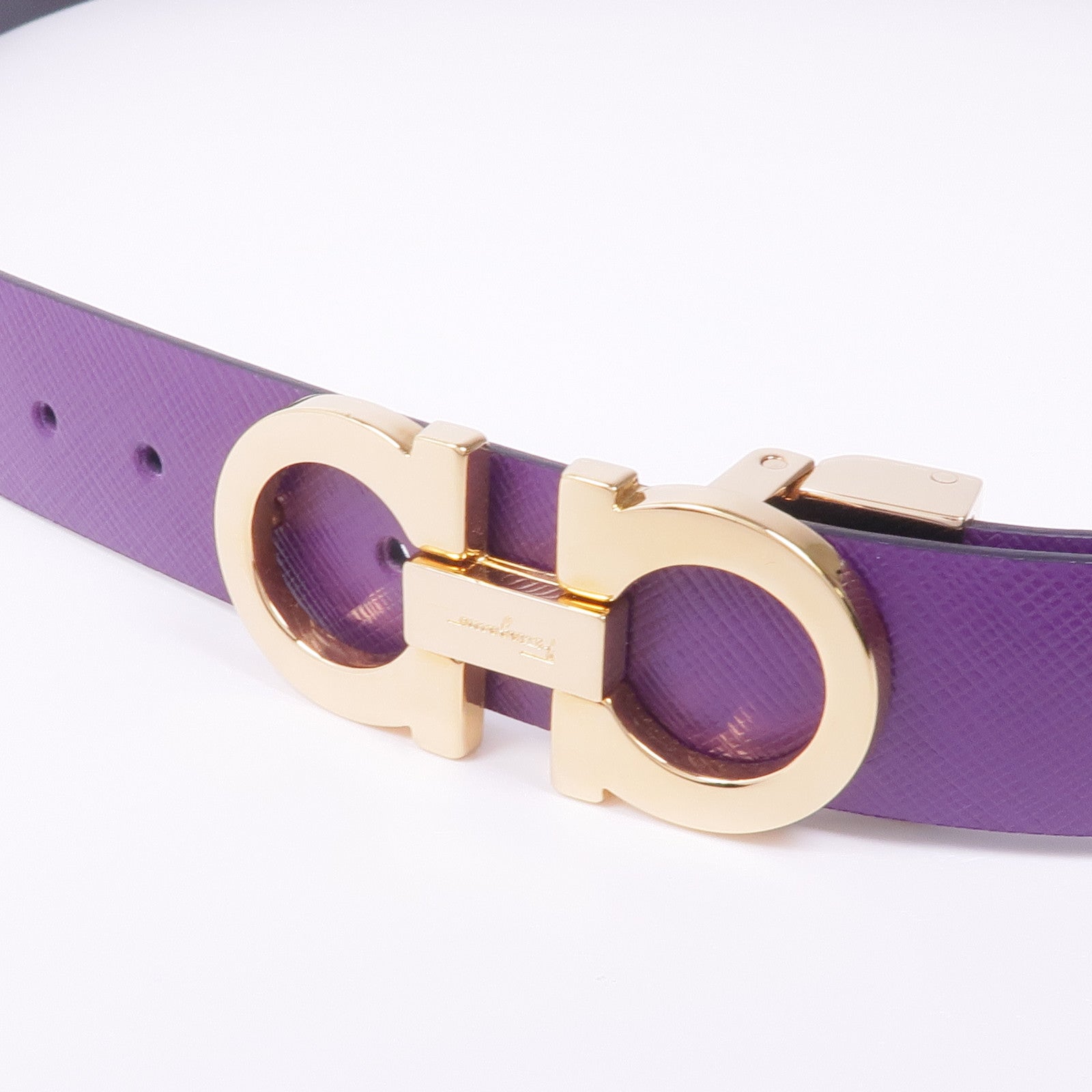 Salvatore Ferragamo 牛皮皮革Belt金扣皮帶