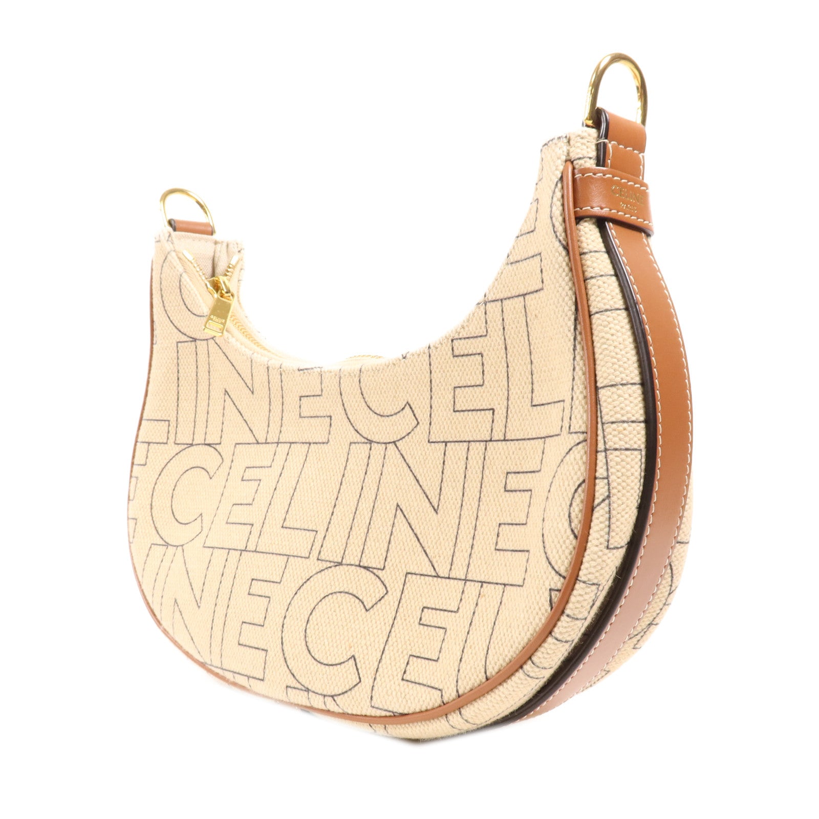 CELINE 帆布Ava金扣肩背袋