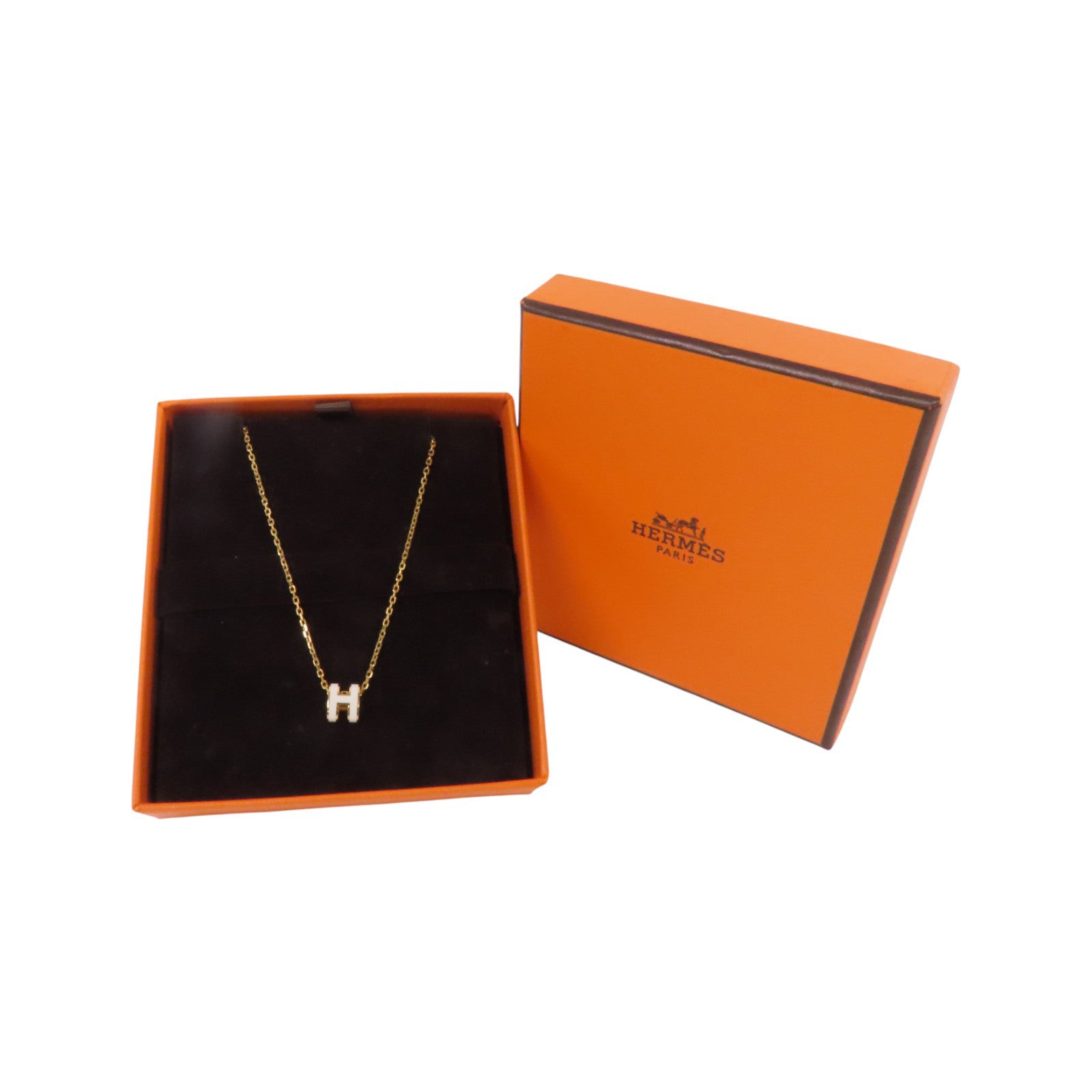 HERMES 金屬/琺瑯Pop H Necklace金扣項鏈