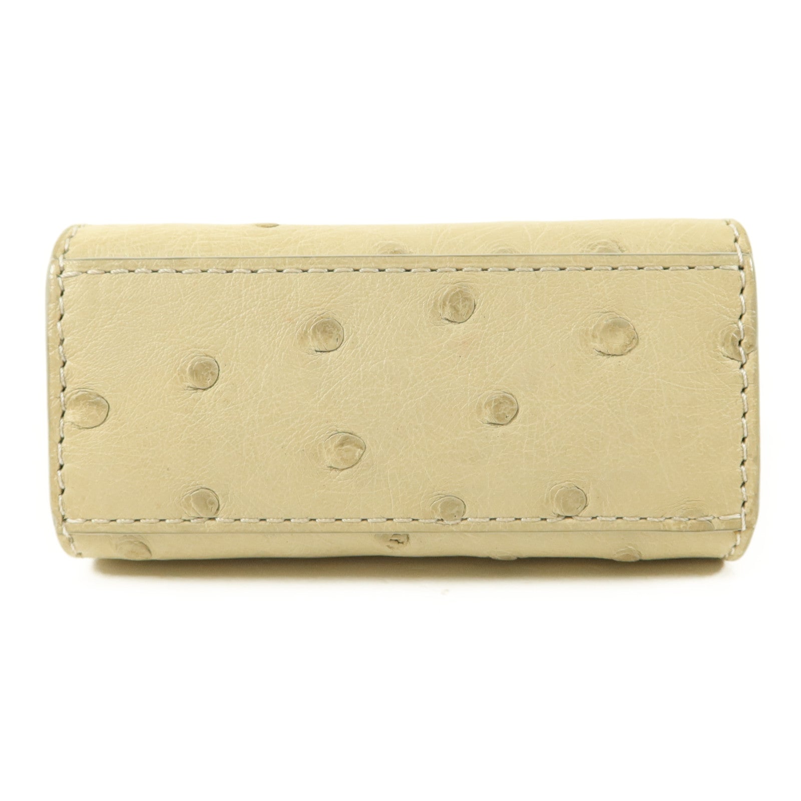 Delvaux 駝鳥皮革Charm銀扣掛飾