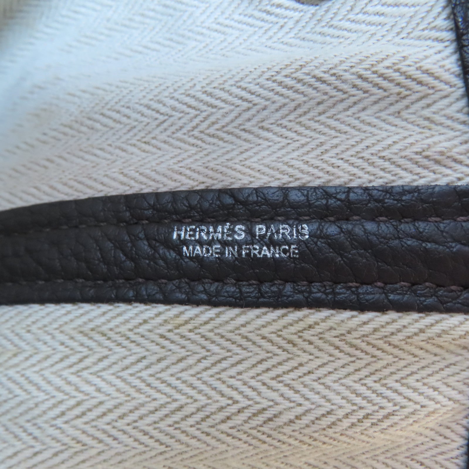 HERMES Negonda皮革Garden Party PM銀扣手挽袋啡色