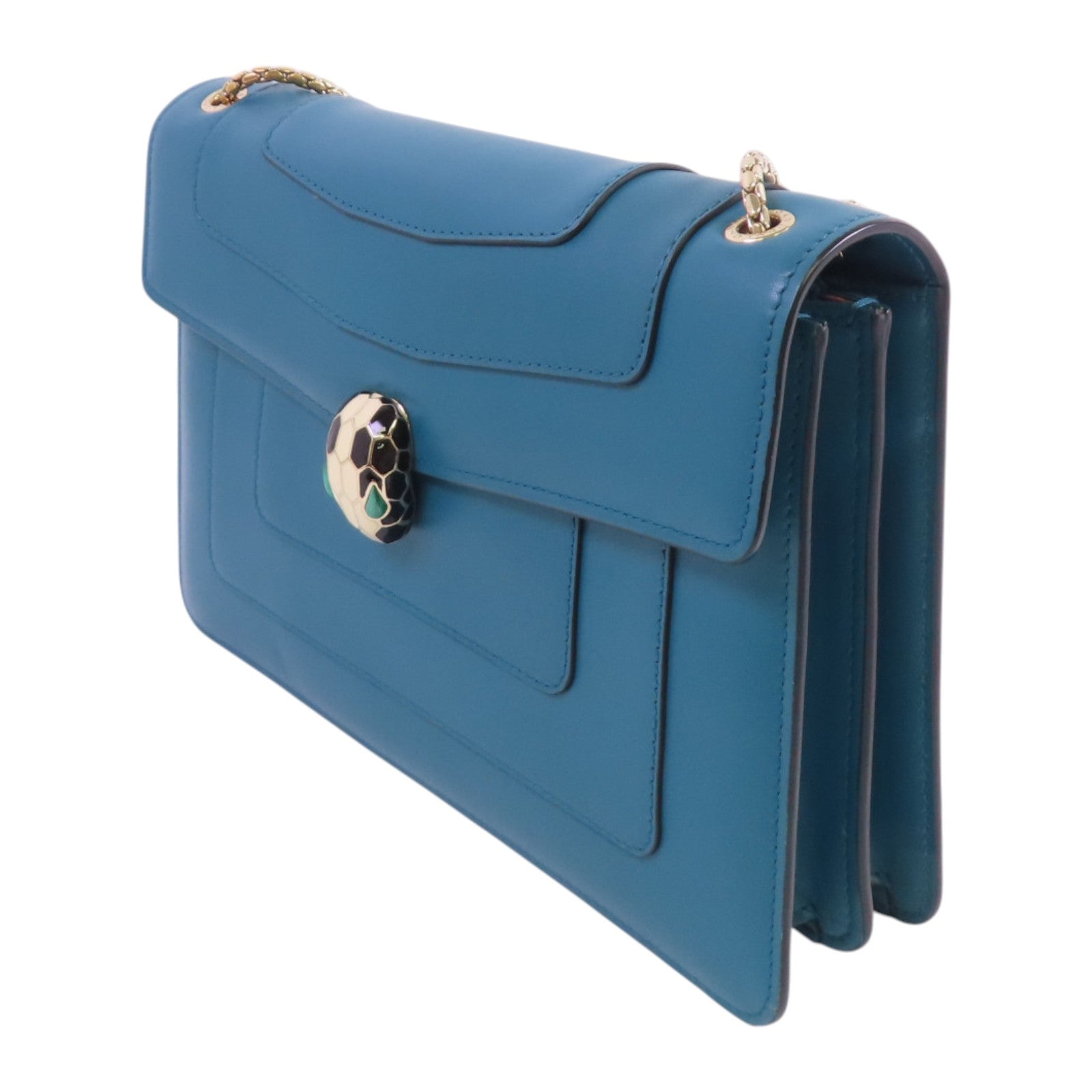 BVLGARI 【激減優惠】牛皮皮革Serpenti Shoulder Bag金扣鏈帶肩背袋