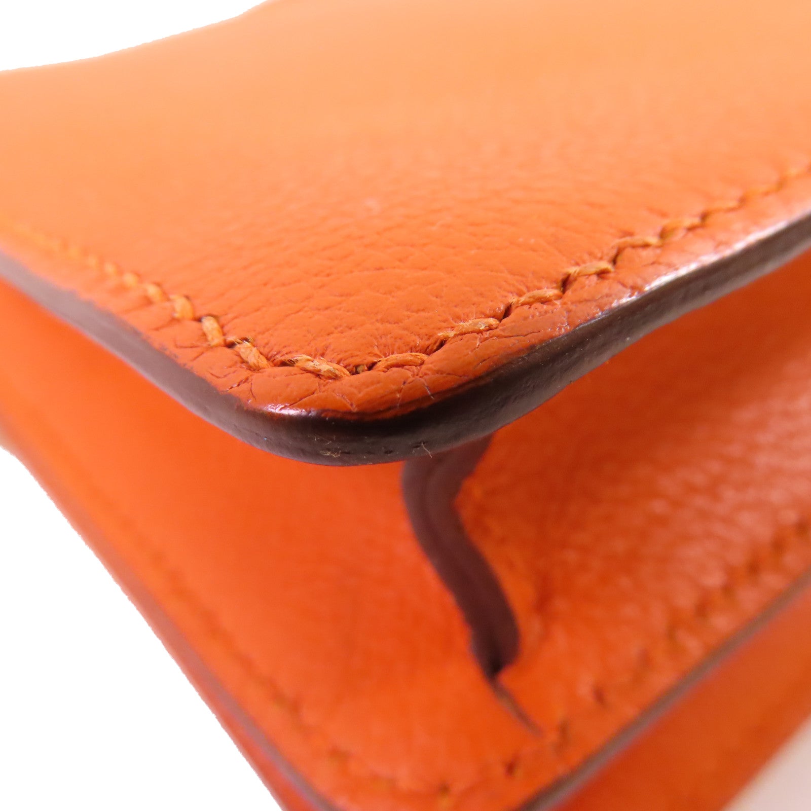 HERMES Evercolor皮革Roulis Mini Shoulder Bag金扣肩背袋9J Feu fire orange/火橘色