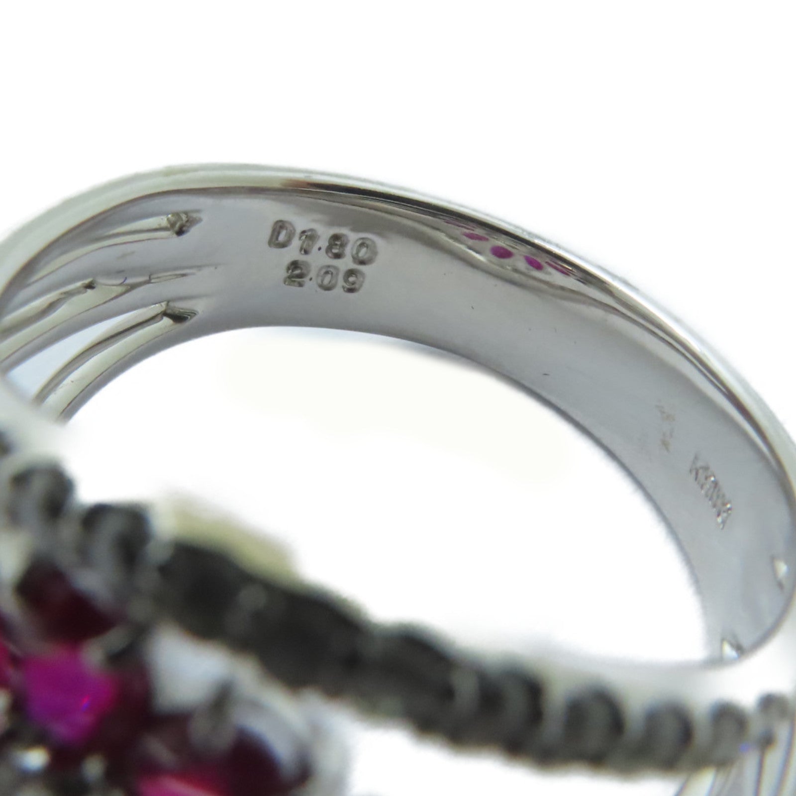 JEWELRY 18K白金Ruby Ring 2.09ct紅寶石/1.8ct鑽石戒指US#10