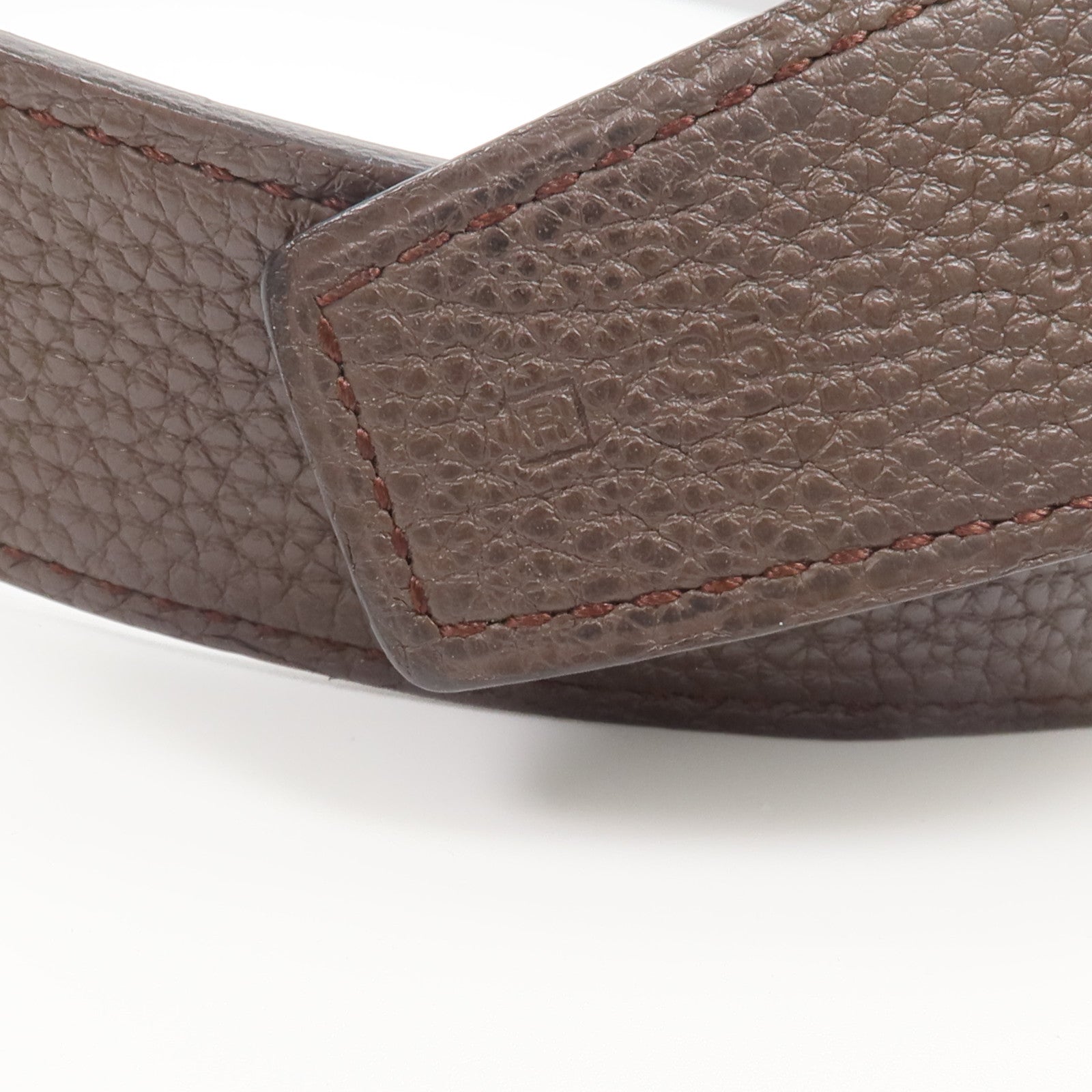HERMES Togo/Box皮革Reversible H Belt 85cm皮帶Chocolat/Noir
