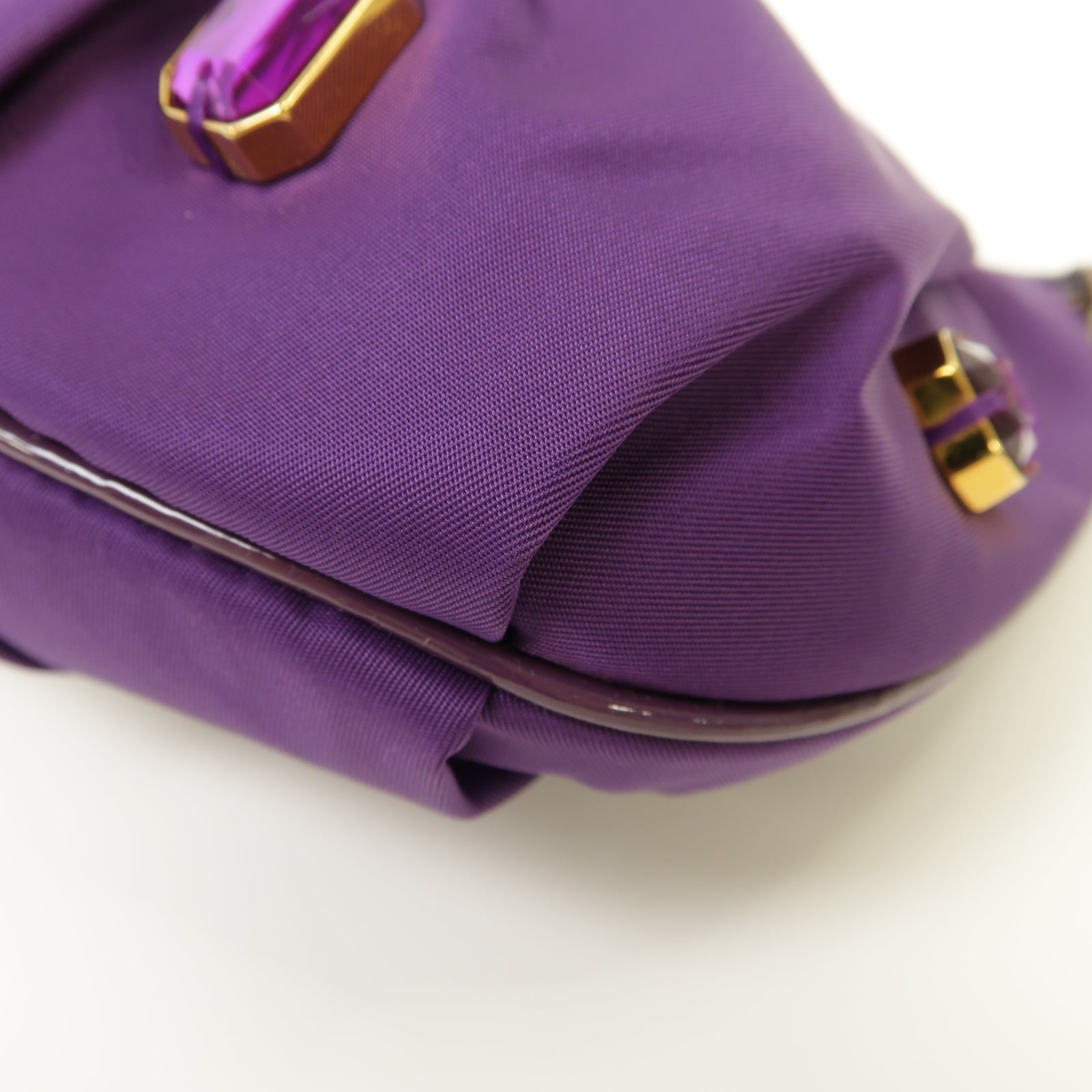 PRADA 尼龍Clutch Bag金扣手拿包紫色