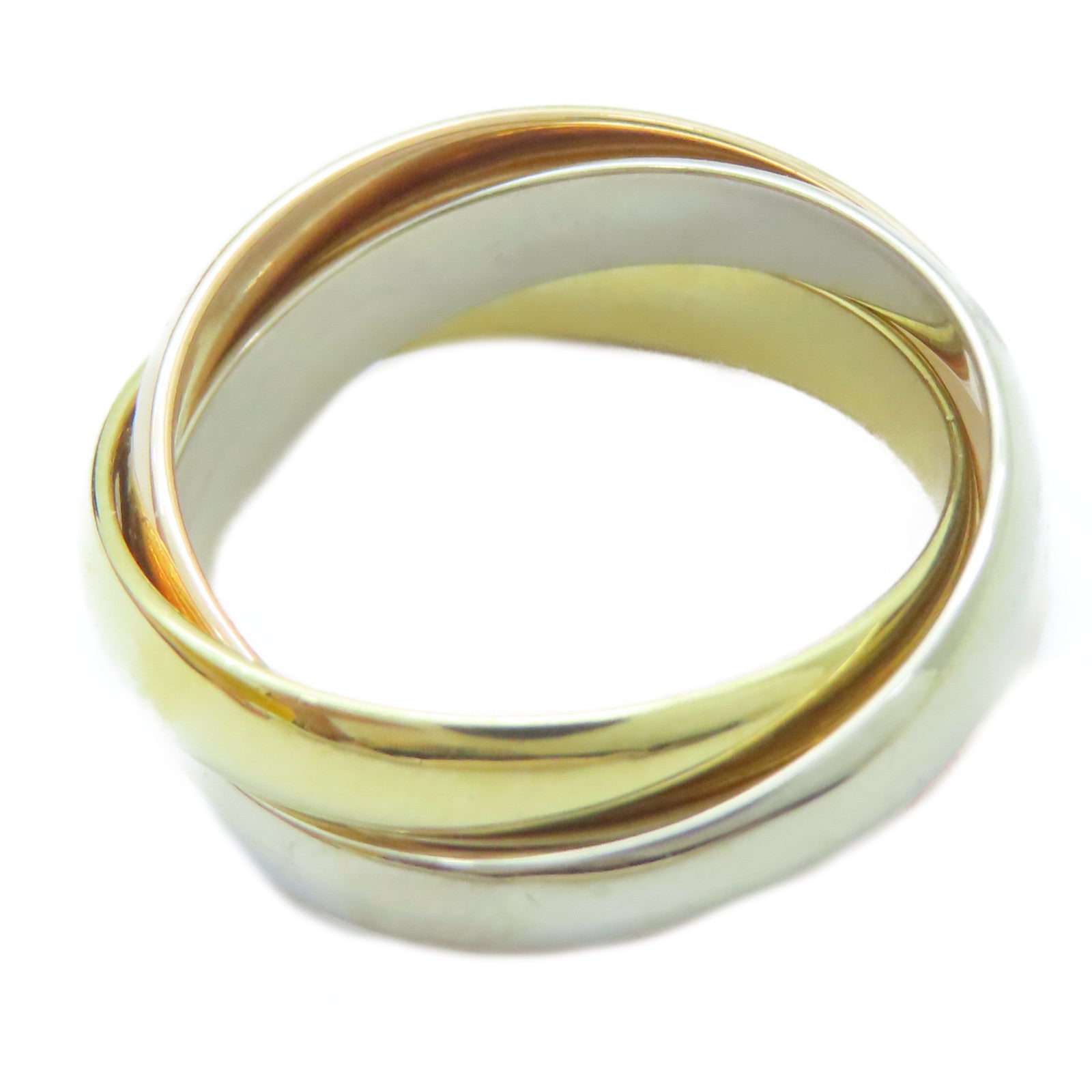 CARTIER 18K黃金/白金/玫瑰金Trinity戒指Cartier#52/US#6.25