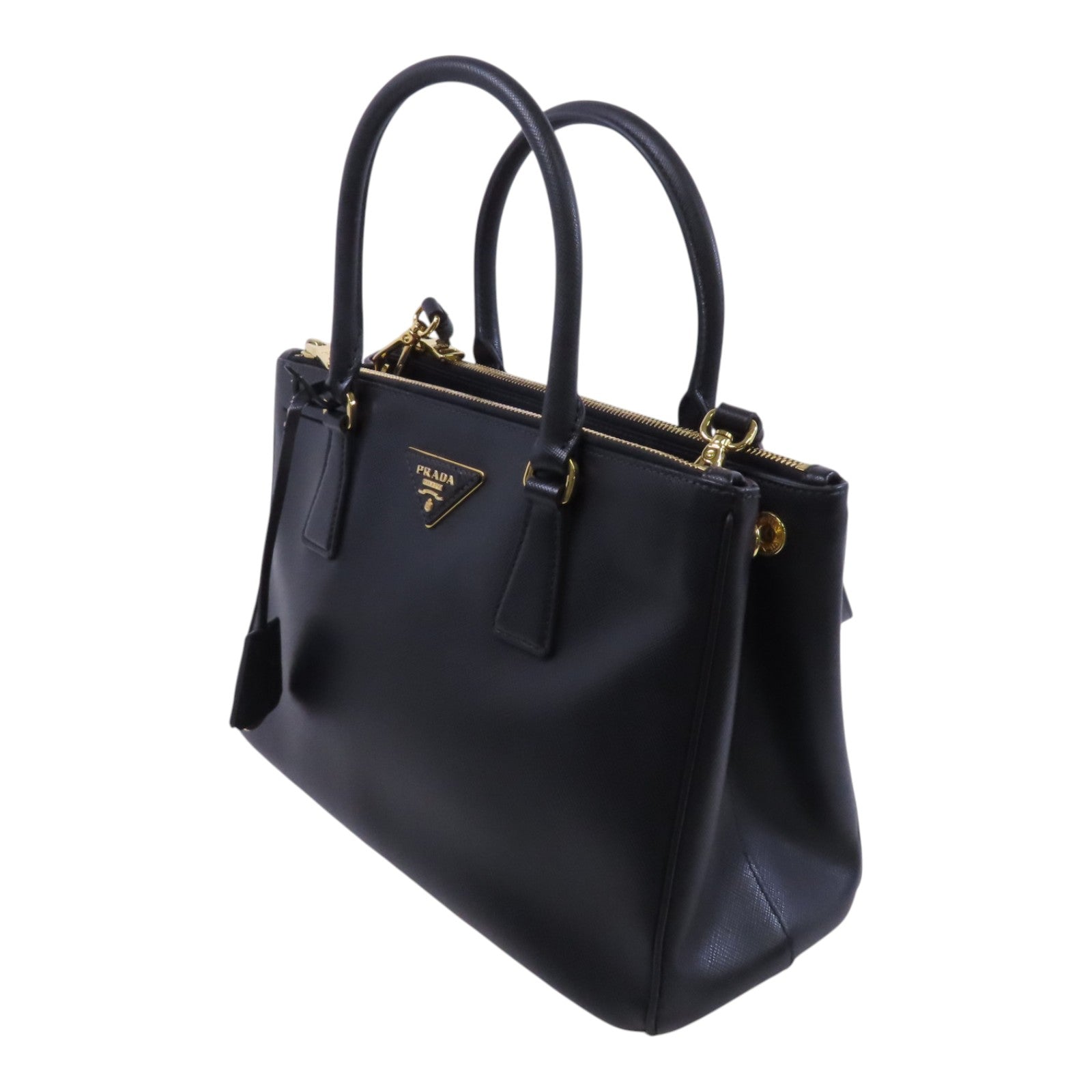 PRADA Saffiano皮革2Way Shoulder金扣手挽肩背兩用袋