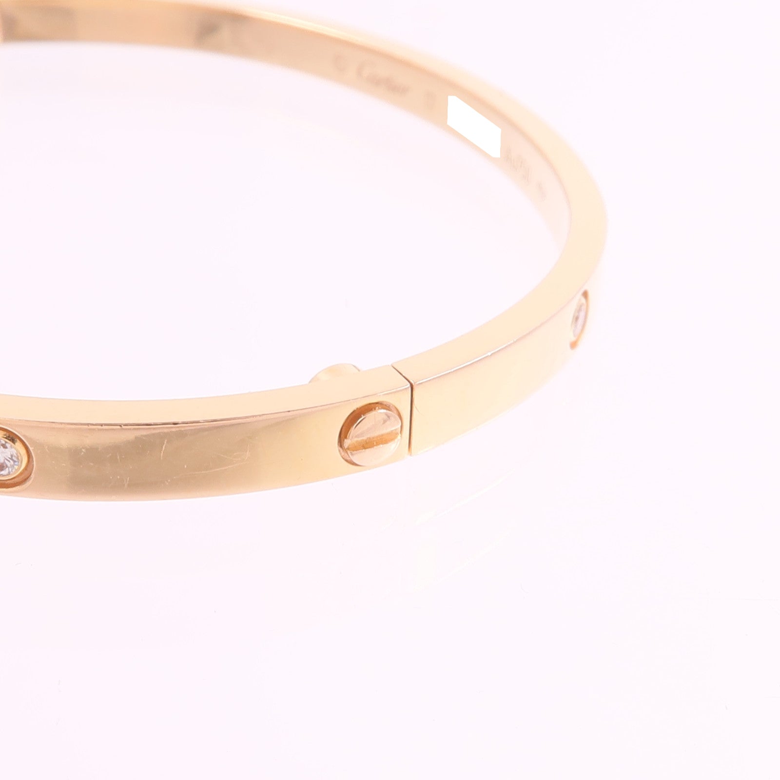 CARTIER 18K玫瑰金Love Bracelet鑽石手鐲