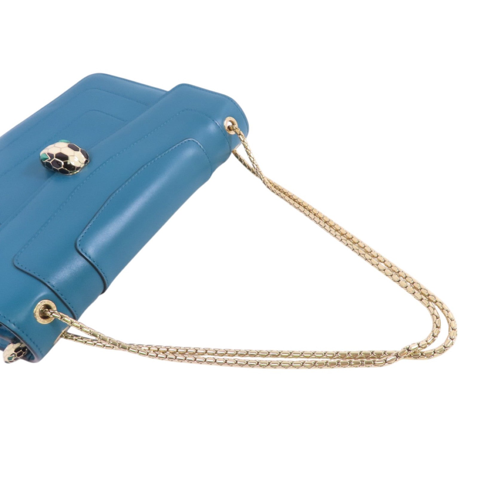 BVLGARI 牛皮皮革Serpenti Shoulder Bag金扣鏈帶肩背袋