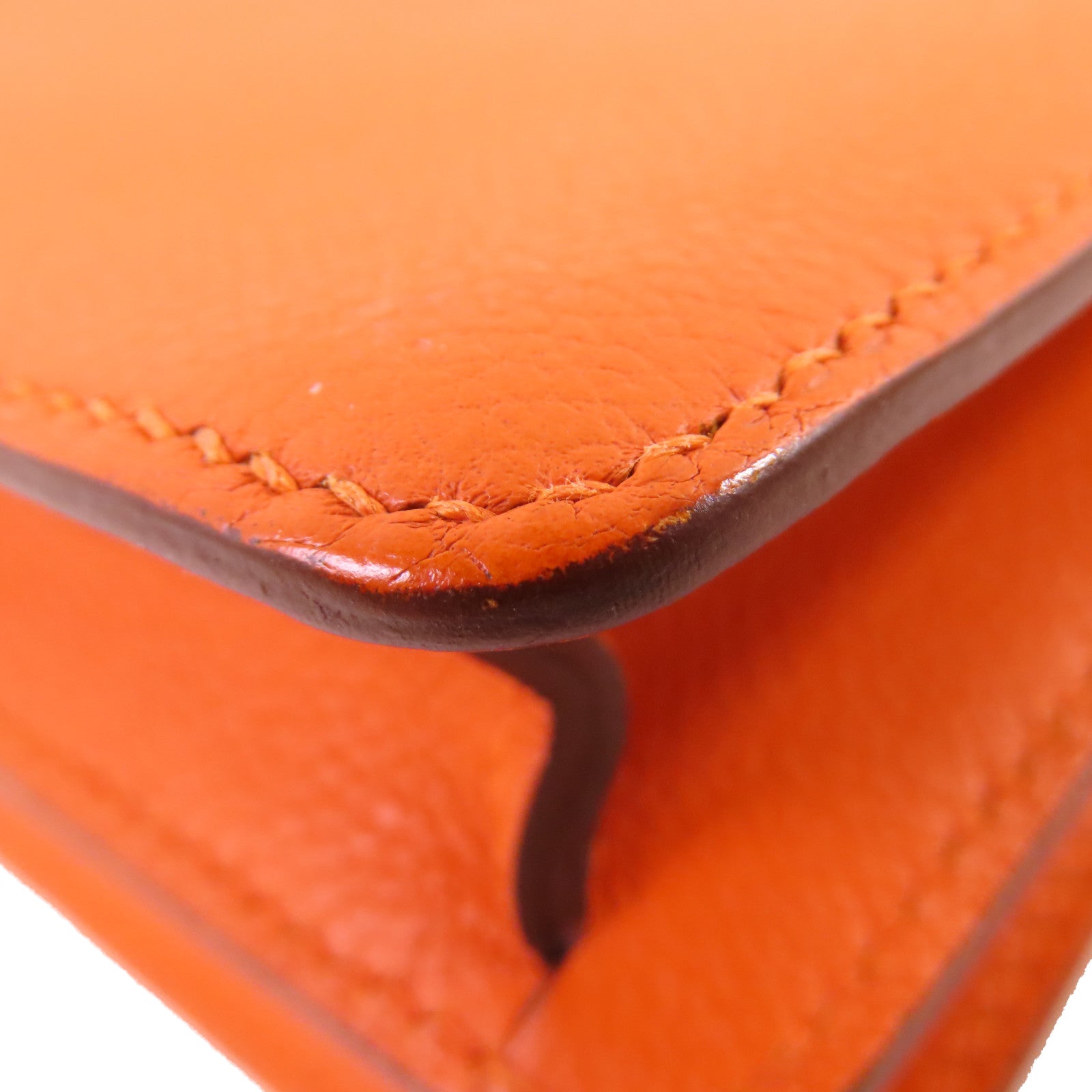 HERMES Evercolor皮革Roulis Mini Shoulder Bag金扣肩背袋9J Feu fire orange/火橘色