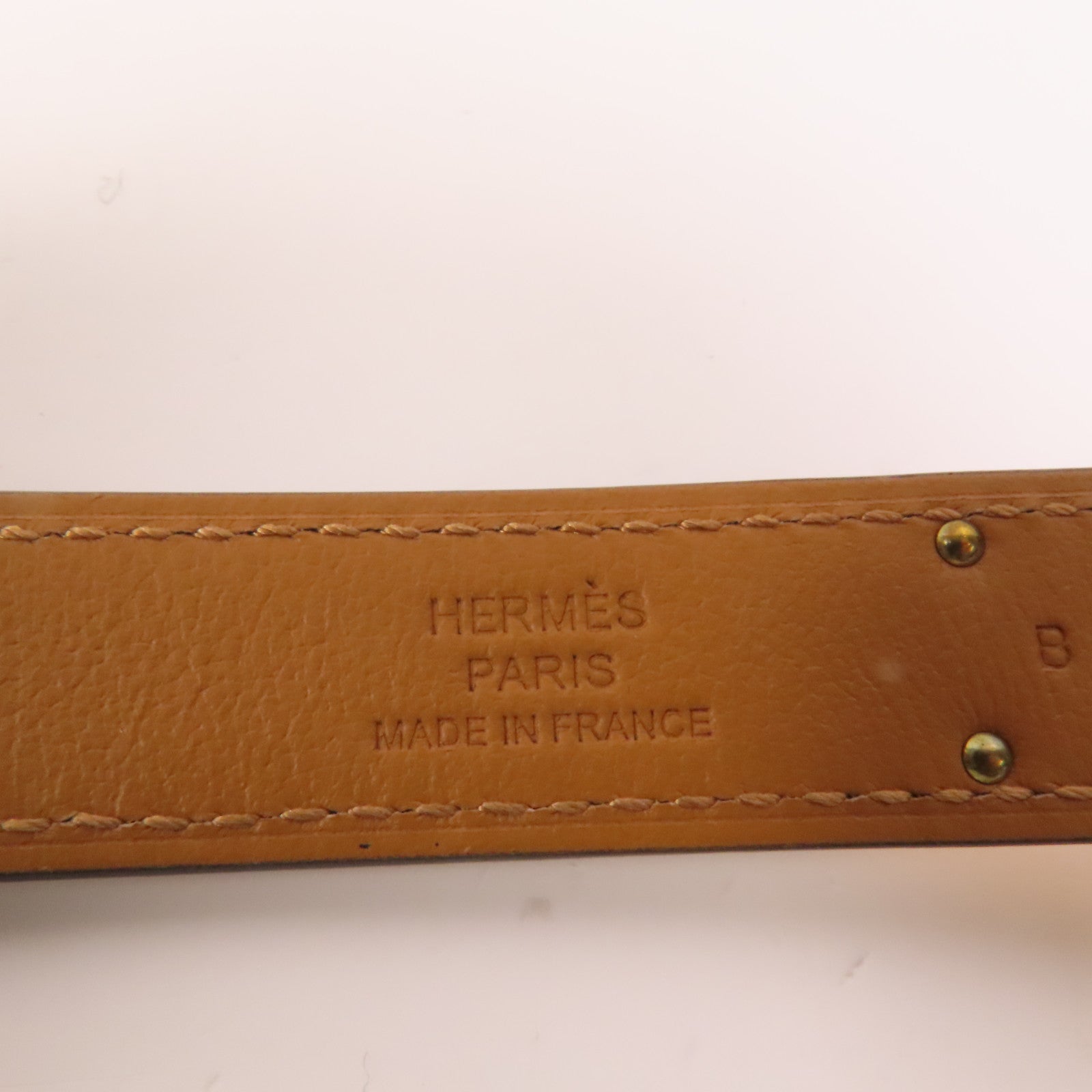 HERMES Epsom皮革Kelly Belt玫瑰金扣皮帶Etoupe