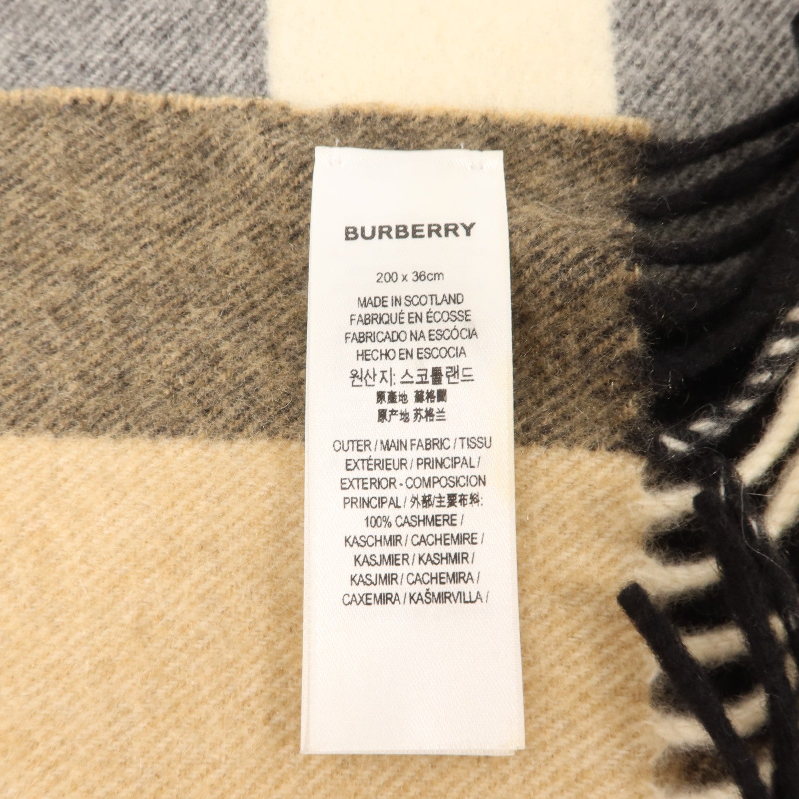 BURBERRY 羊絨Scarf 200x36cm頸巾