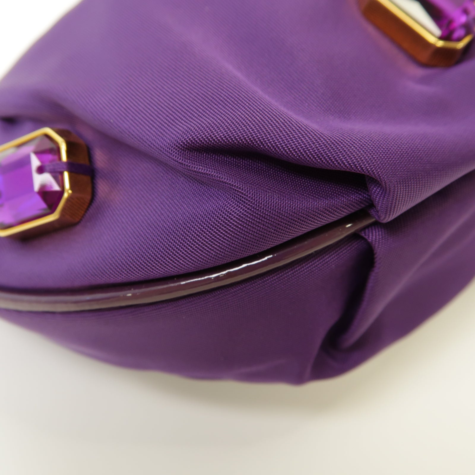 PRADA 尼龍Clutch Bag金扣手拿包紫色