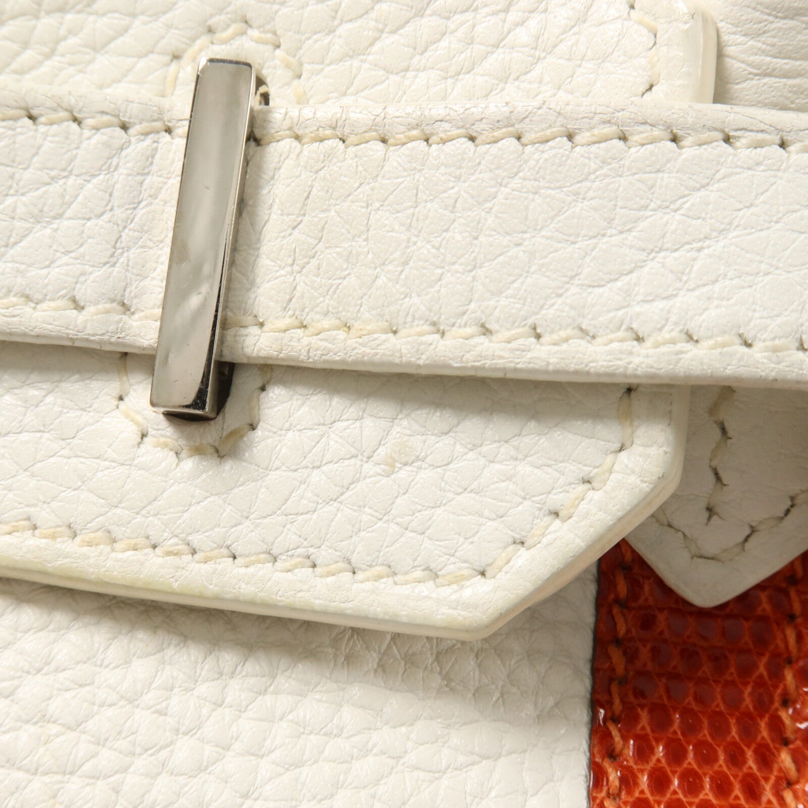 HERMES Clemence皮革/蜥蝪皮革Birkin 30 Club手挽袋