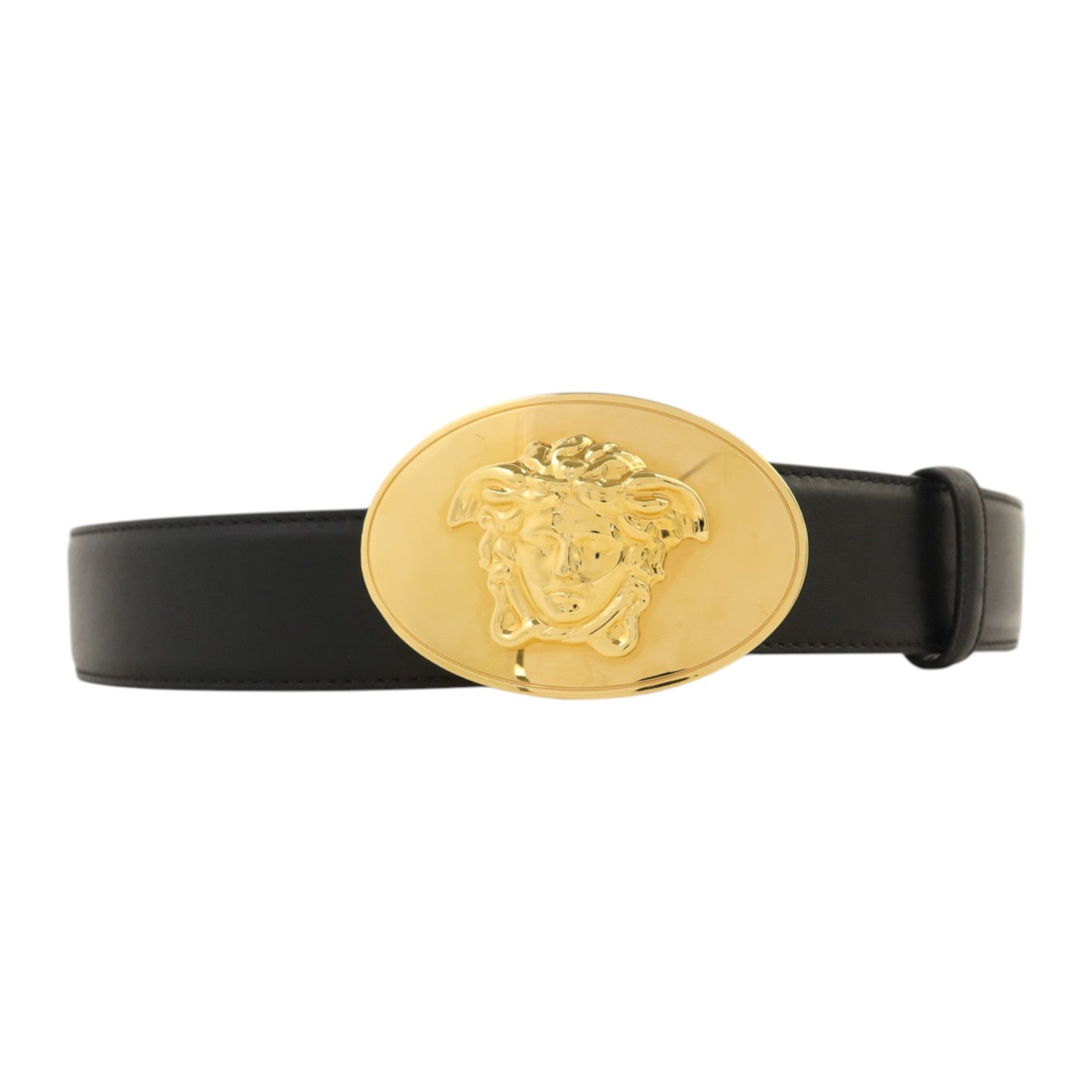 VERSACE 牛皮皮革Medusa Buckle Belt金扣皮帶