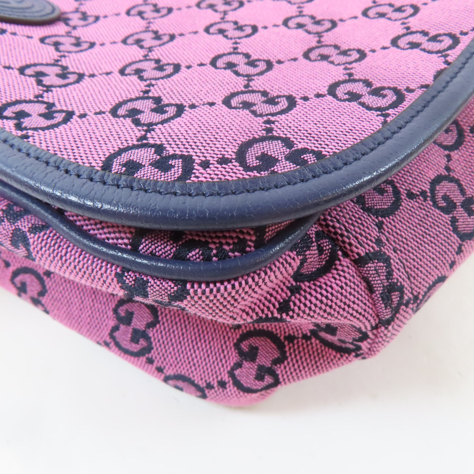 GUCCI 帆布Shoulder Bag銀扣肩背袋粉紅色