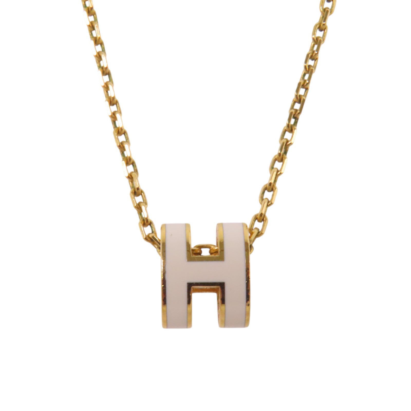 HERMES 金屬/琺瑯Pop H Necklace金扣項鏈