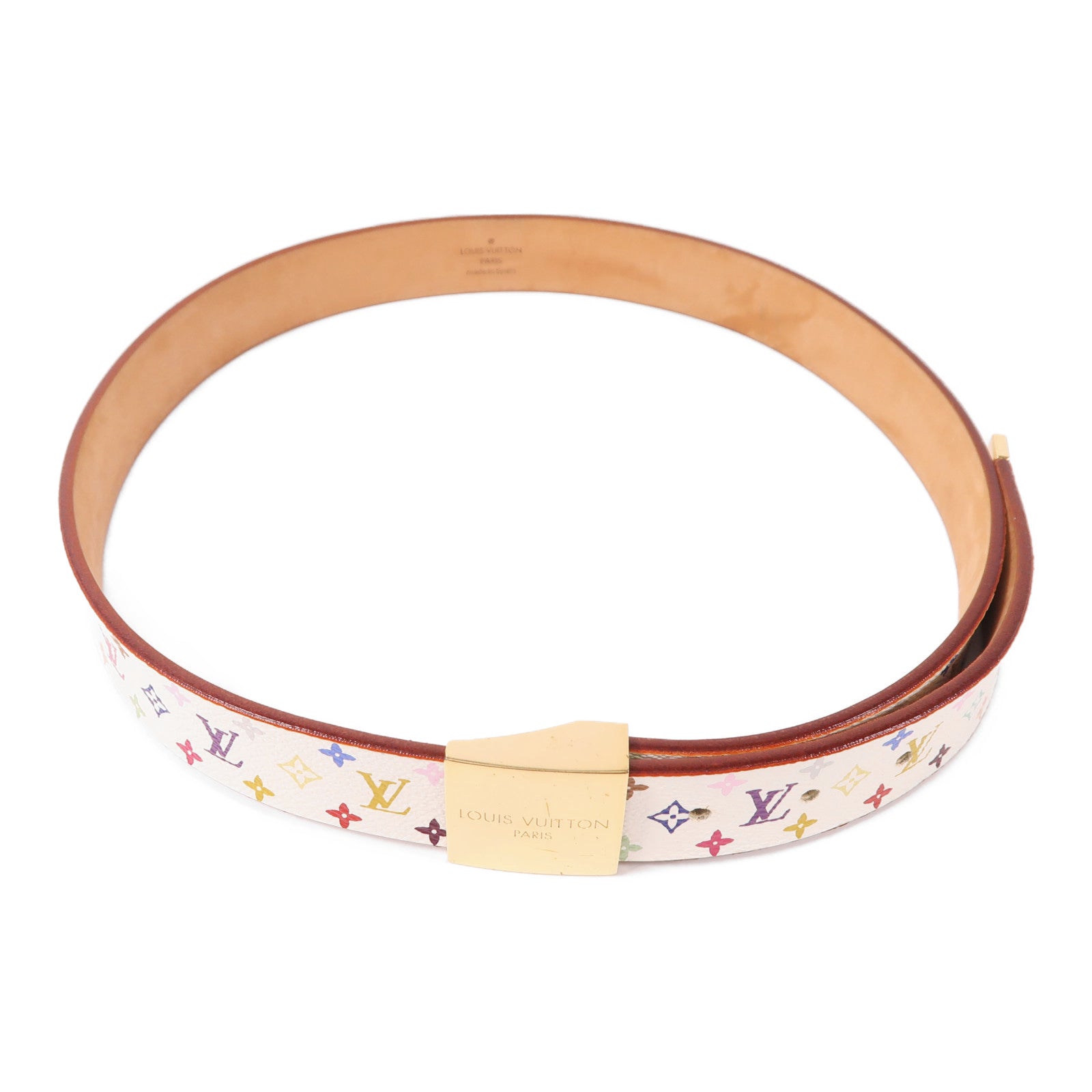 LOUIS VUITTON Monogram Multicolore Belt金扣皮帶