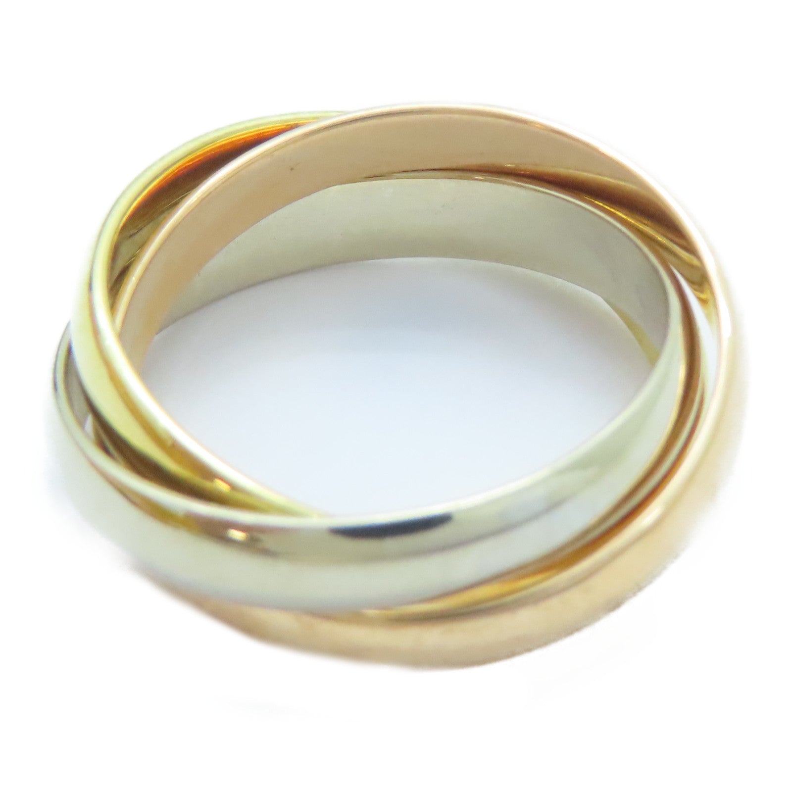 CARTIER 18K黃金/白金/玫瑰金Trinity戒指Cartier#52/US#6.25