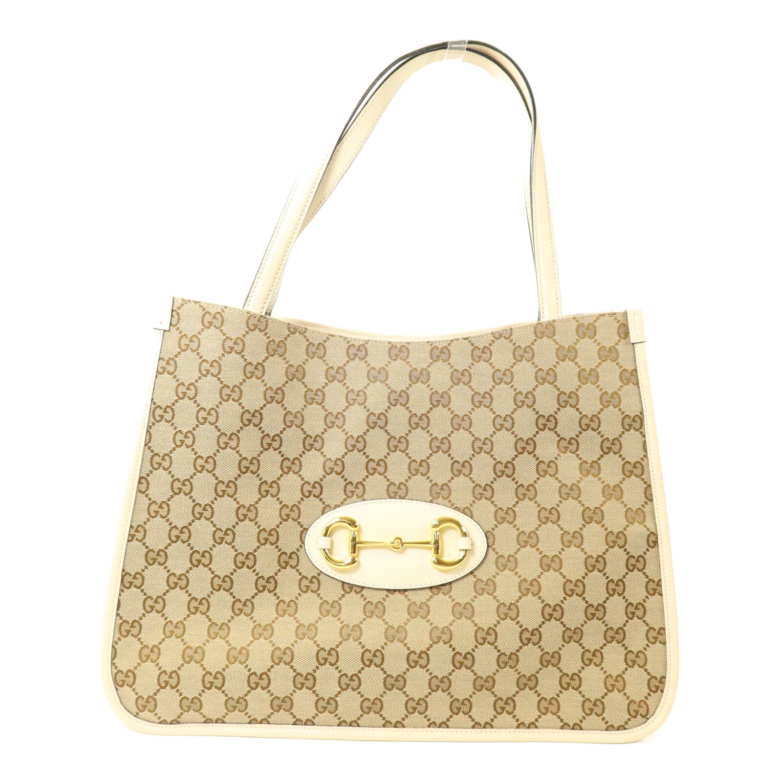 GUCCI 帆布/牛皮皮革Horsebit 1955 Tote Bag手挽袋