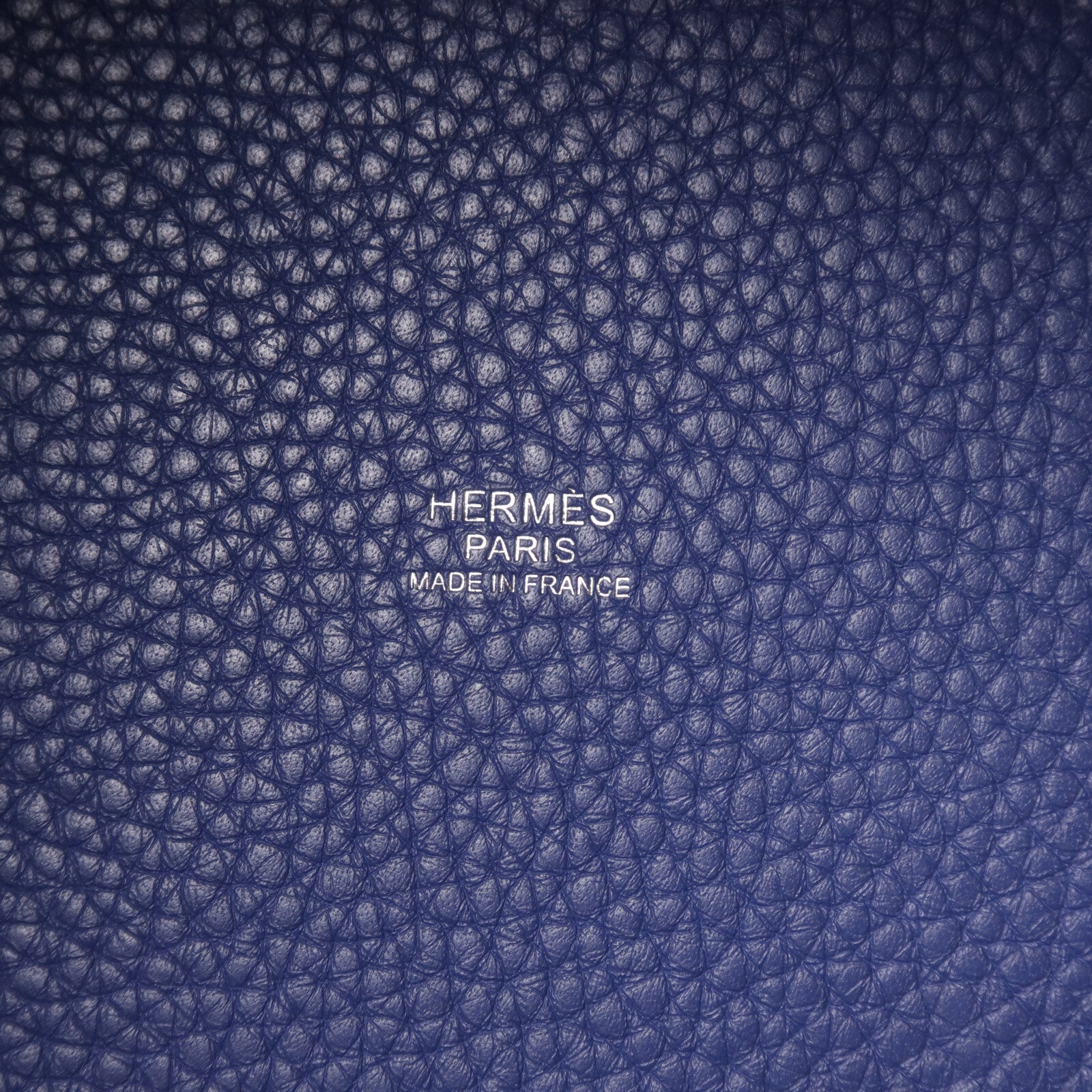 HERMES Clemence皮革Picotin PM銀扣手挽袋Bleu Brighton/Capucine