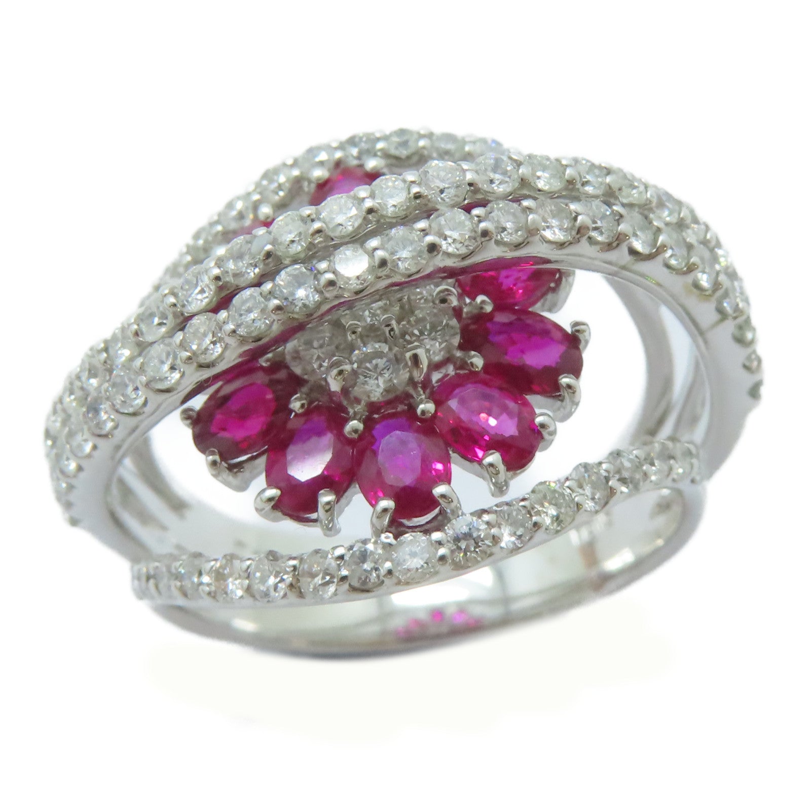 JEWELRY 18K白金Ruby Ring 2.09ct紅寶石/1.8ct鑽石戒指US#10
