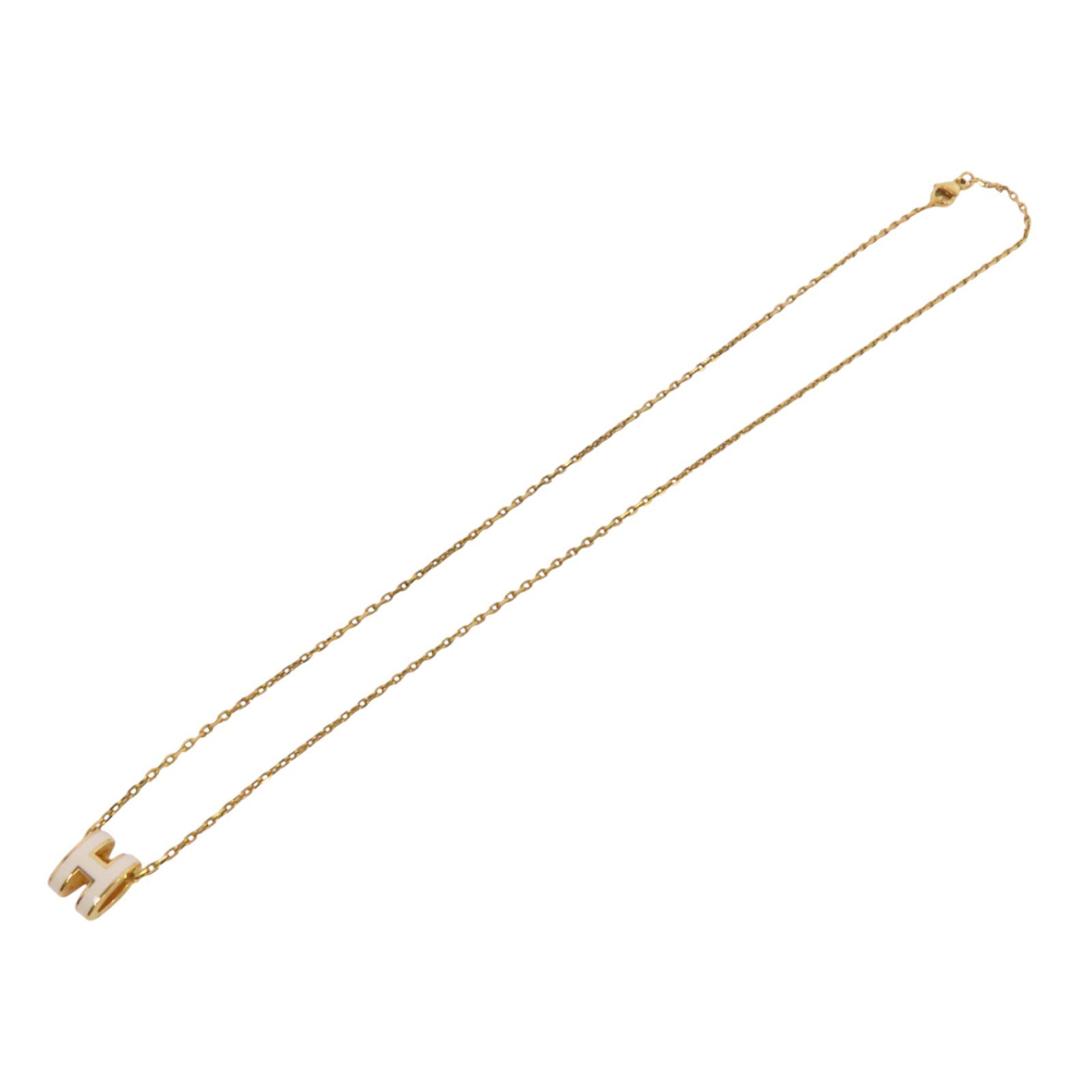 HERMES 金屬/琺瑯Pop H Necklace金扣項鏈