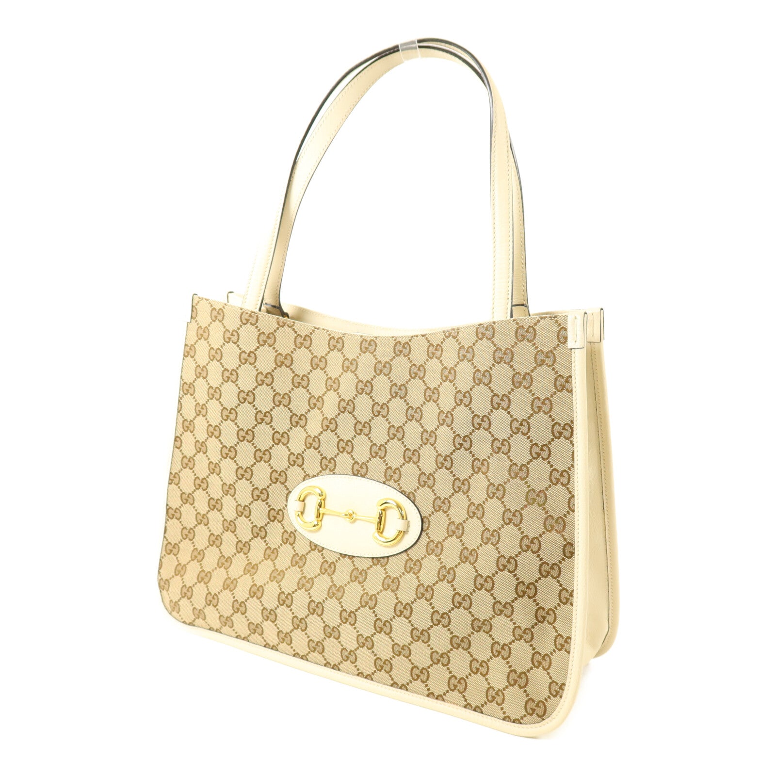 GUCCI 帆布/牛皮皮革Horsebit 1955 Tote Bag手挽袋