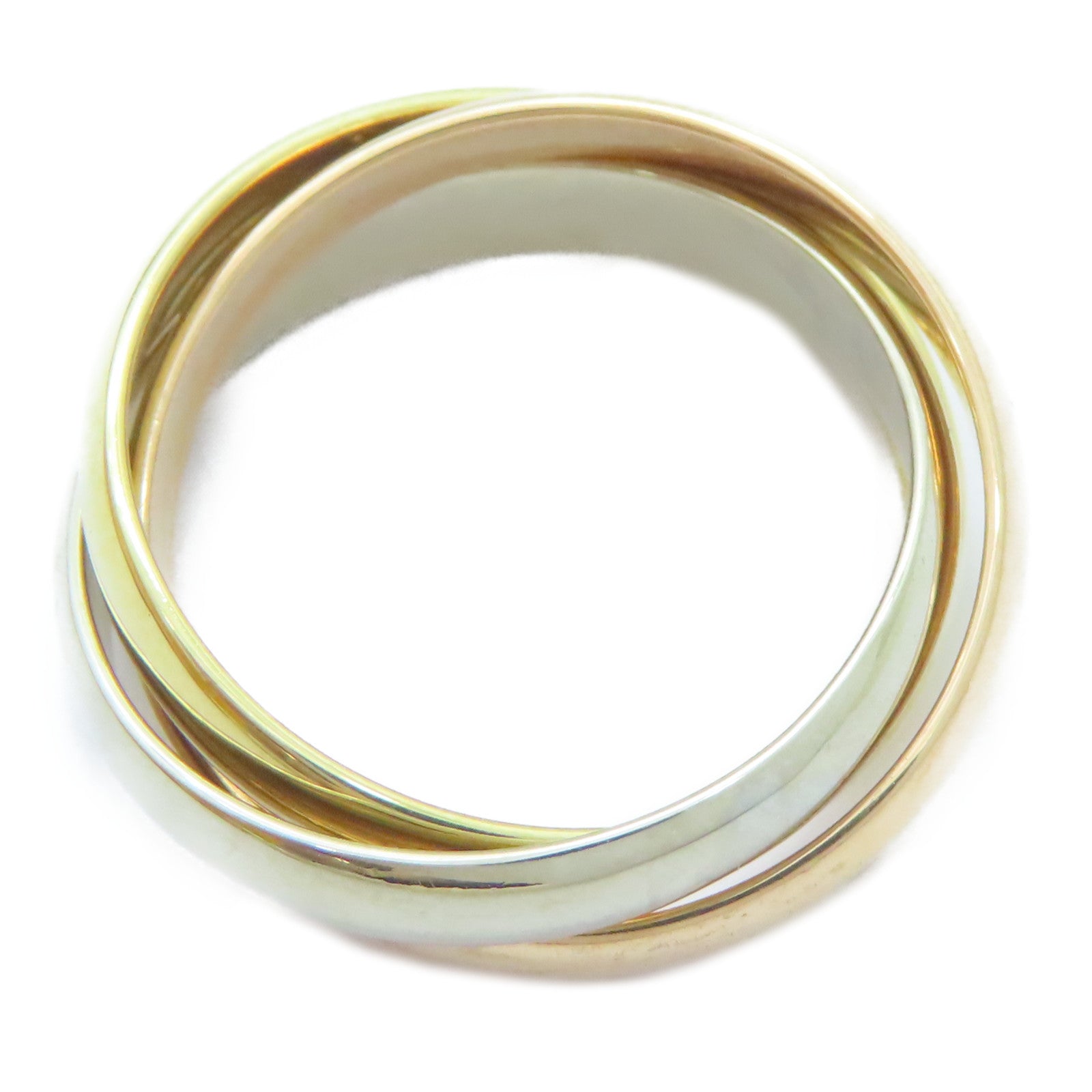 CARTIER 18K黃金/白金/玫瑰金Trinity戒指Cartier#52/US#6.25