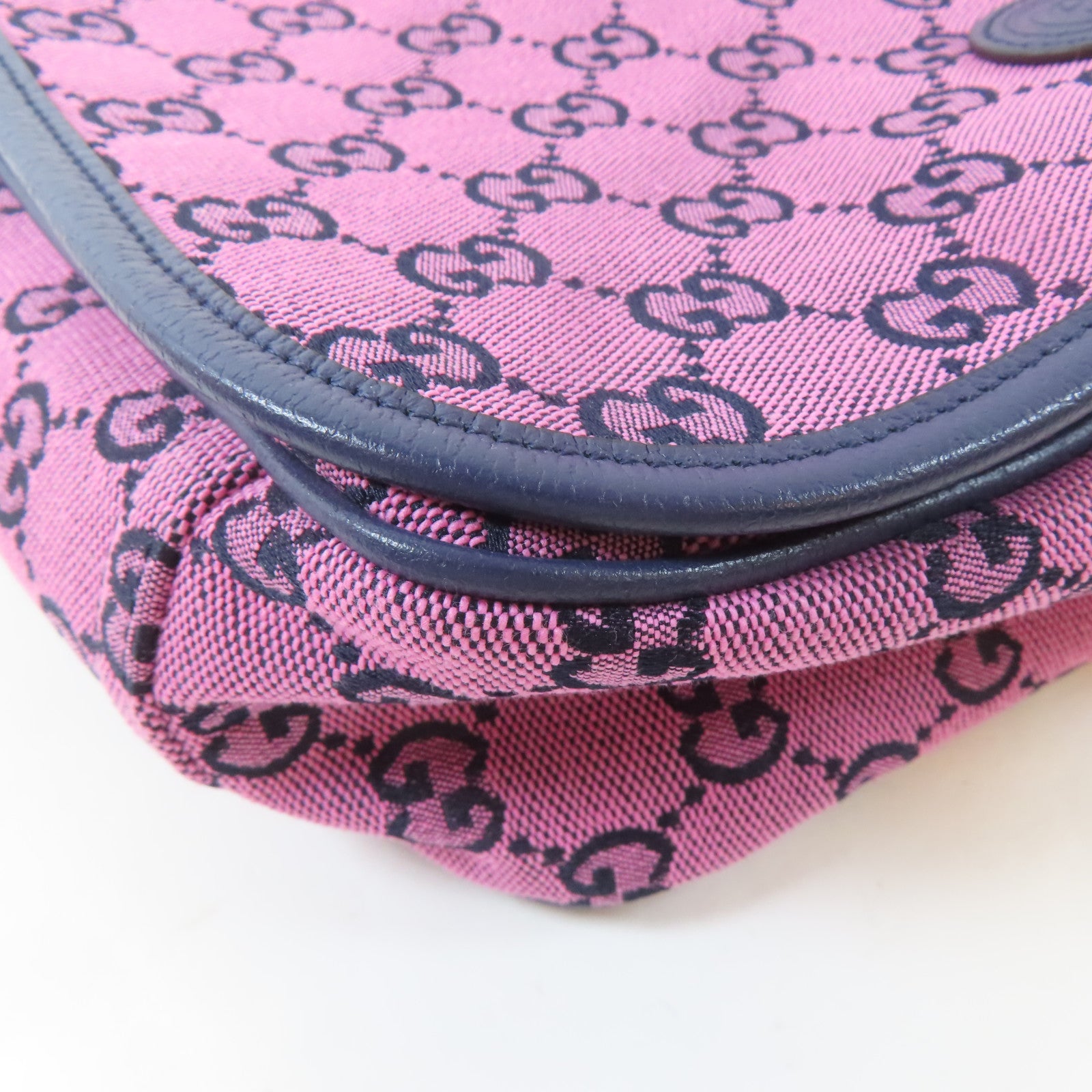 GUCCI 帆布Shoulder Bag銀扣肩背袋粉紅色