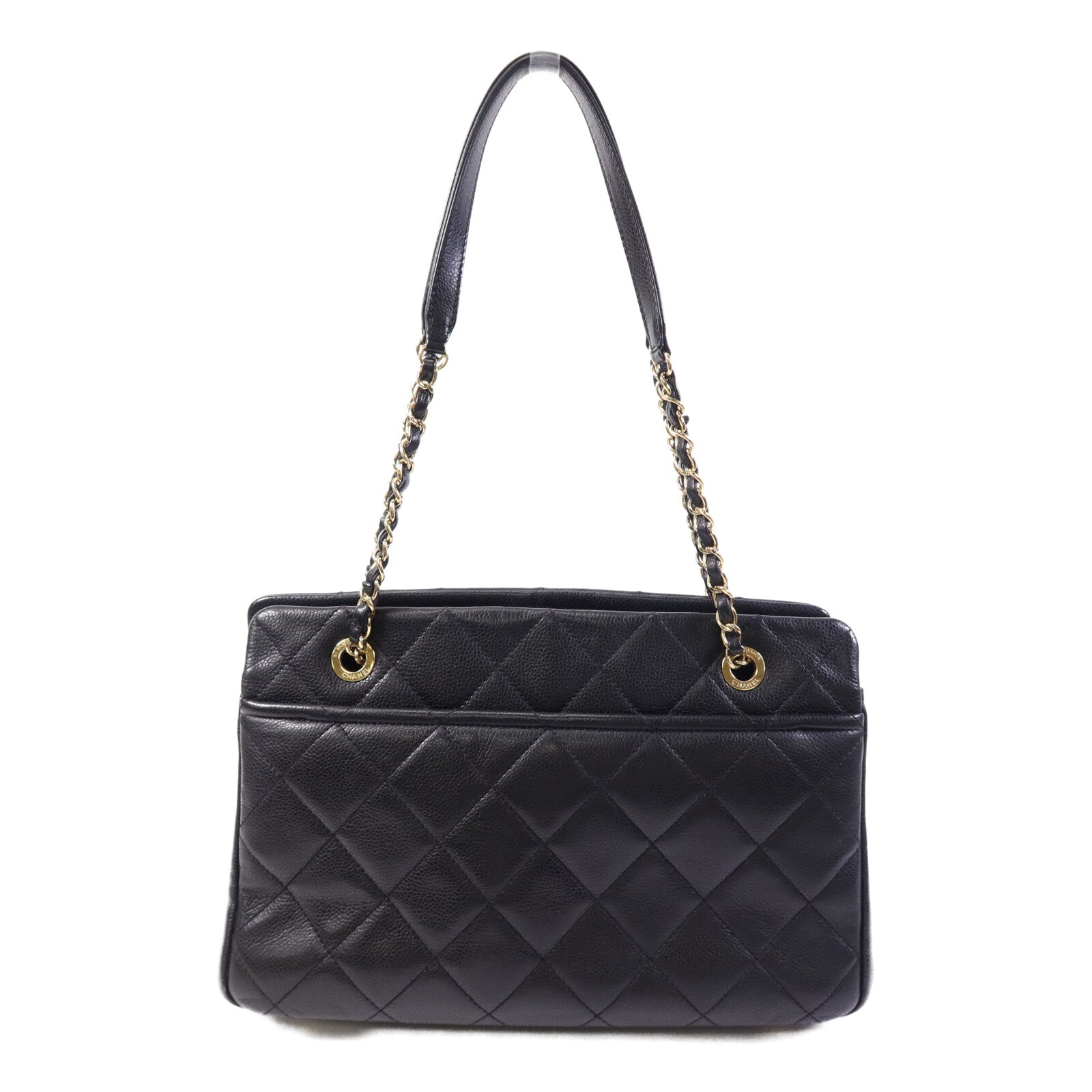 CHANEL 牛皮皮革Timeless CC金扣鏈帶肩背袋