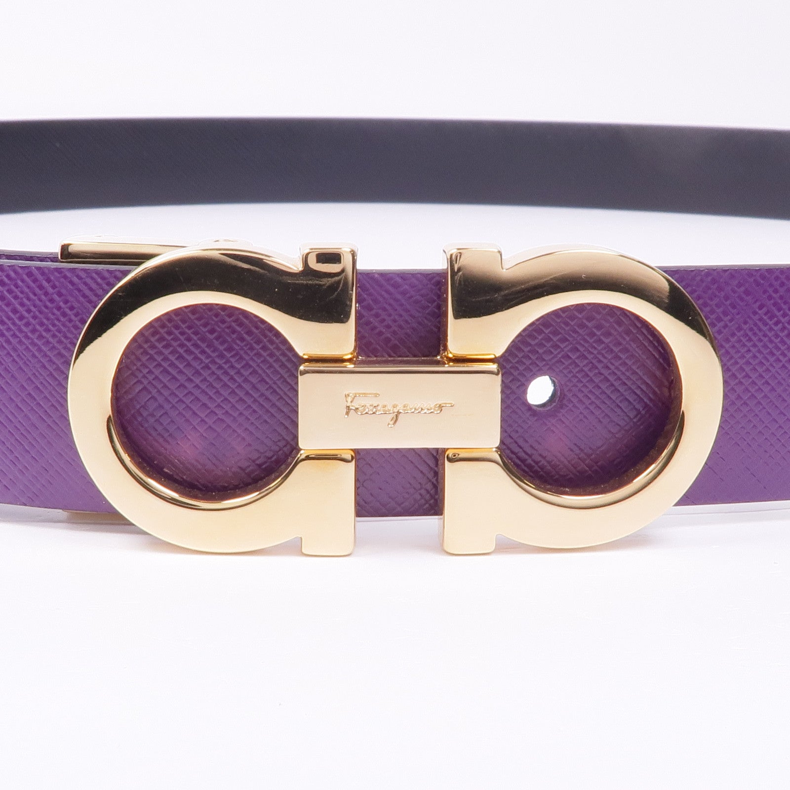 Salvatore Ferragamo 牛皮皮革Belt金扣皮帶