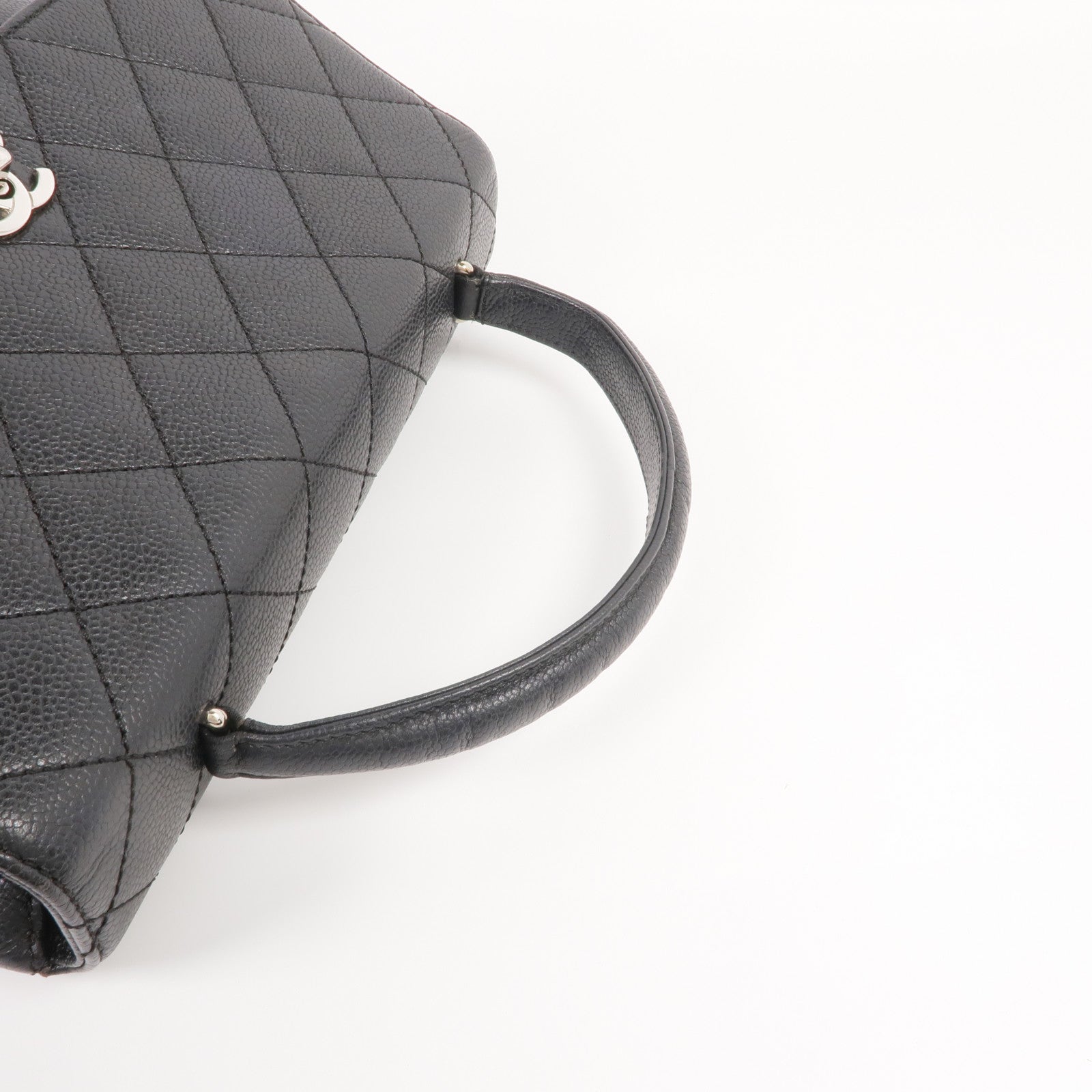 CHANEL 牛皮皮革Vintage Handbag銀扣手挽袋