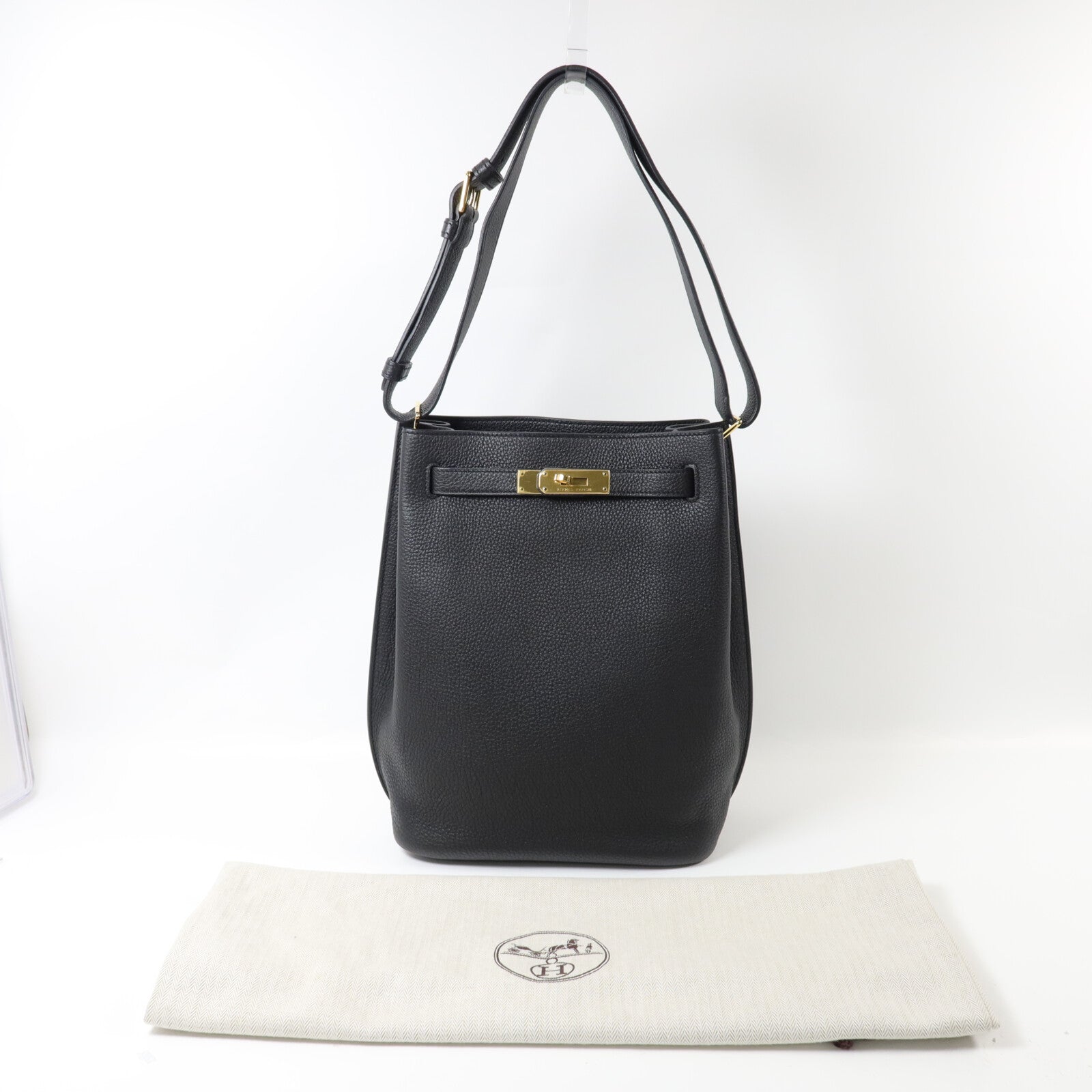 HERMES Togo皮革So Kelly 22肩背袋Noir