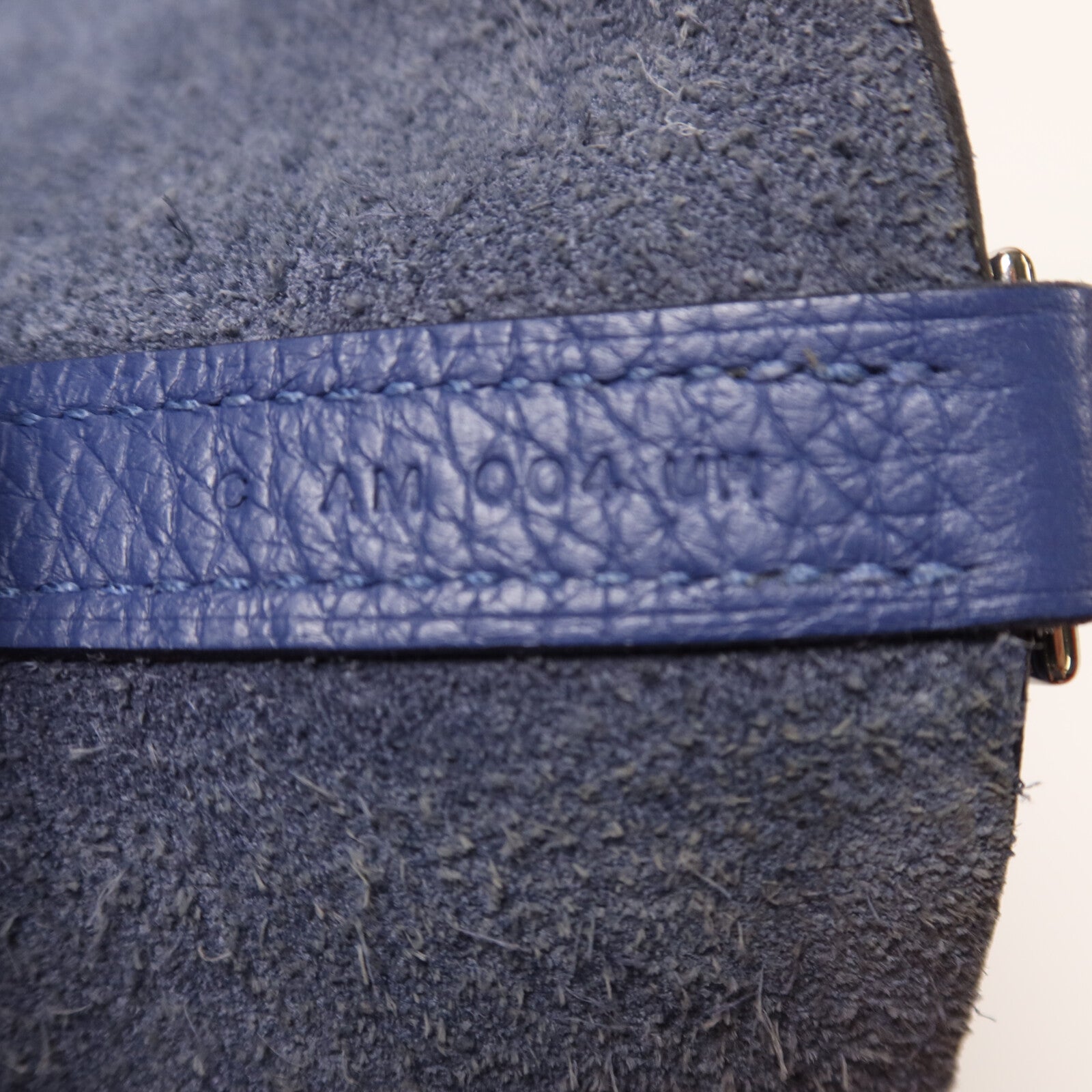 HERMES Clemence皮革Picotin PM銀扣手挽袋Bleu Brighton/Capucine