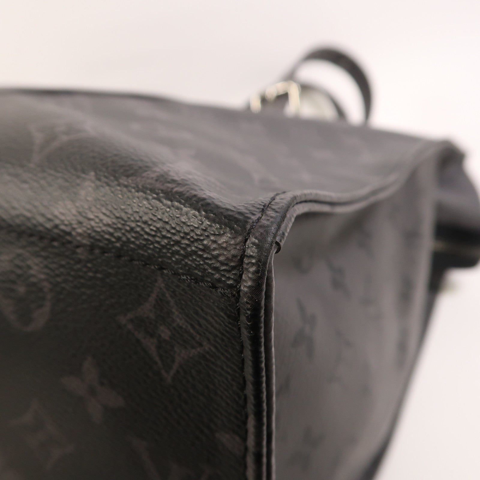 LOUIS VUITTON Monogram Eclipse New Cabas Zippe銀扣肩背袋