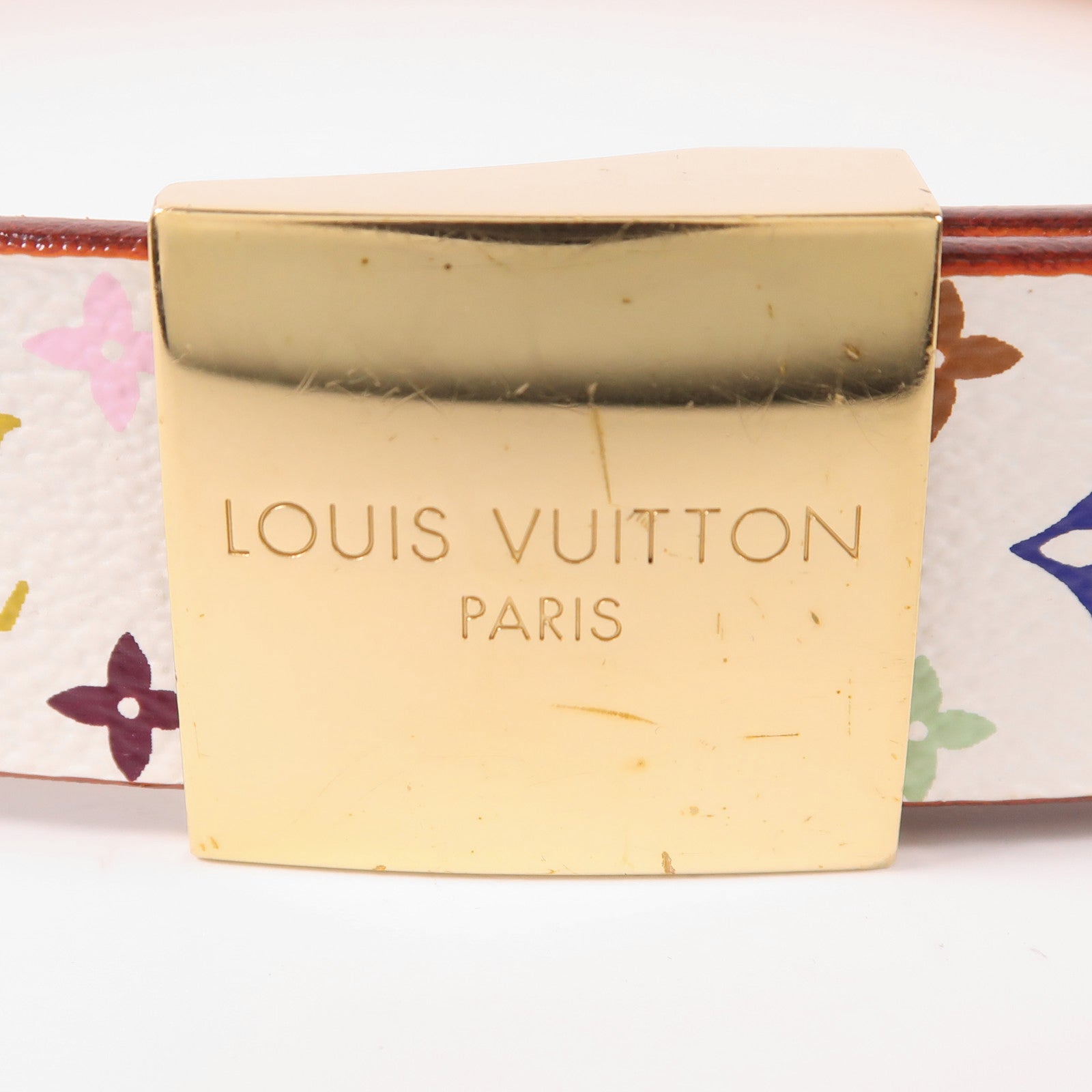 LOUIS VUITTON Monogram Multicolore Belt金扣皮帶