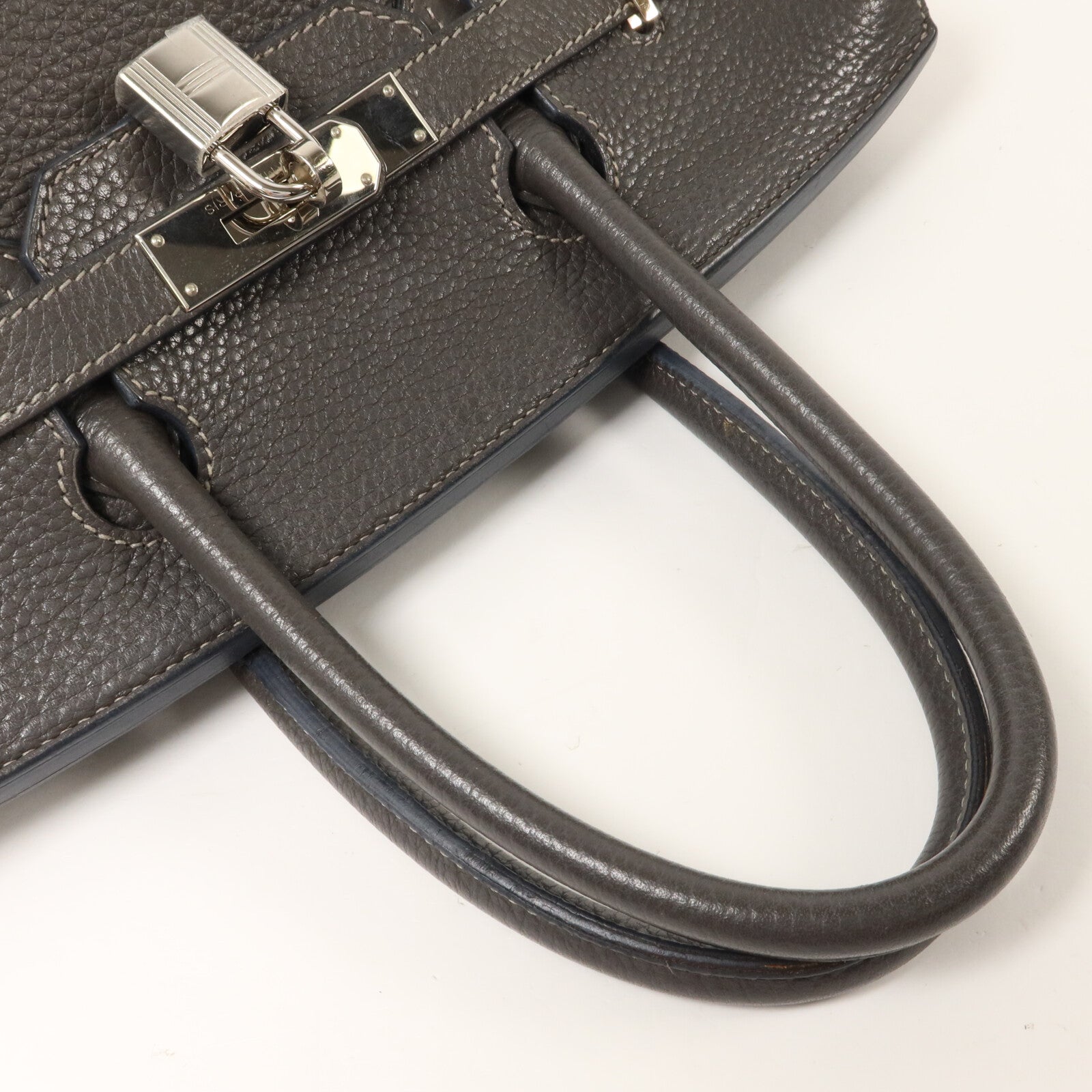 HERMES Clemence皮革Birkin 30手挽袋Graphite