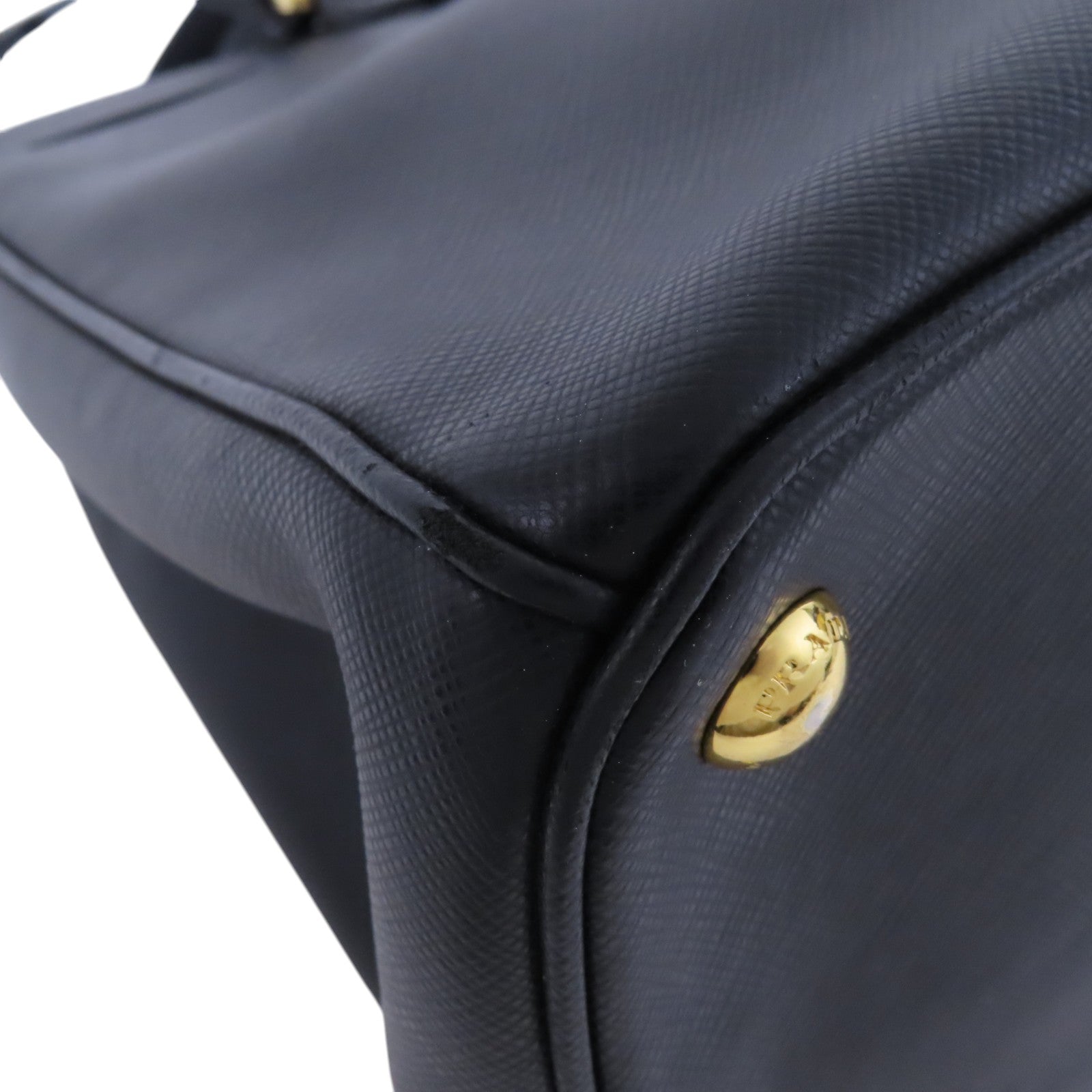 PRADA Saffiano皮革2Way Shoulder金扣手挽肩背兩用袋