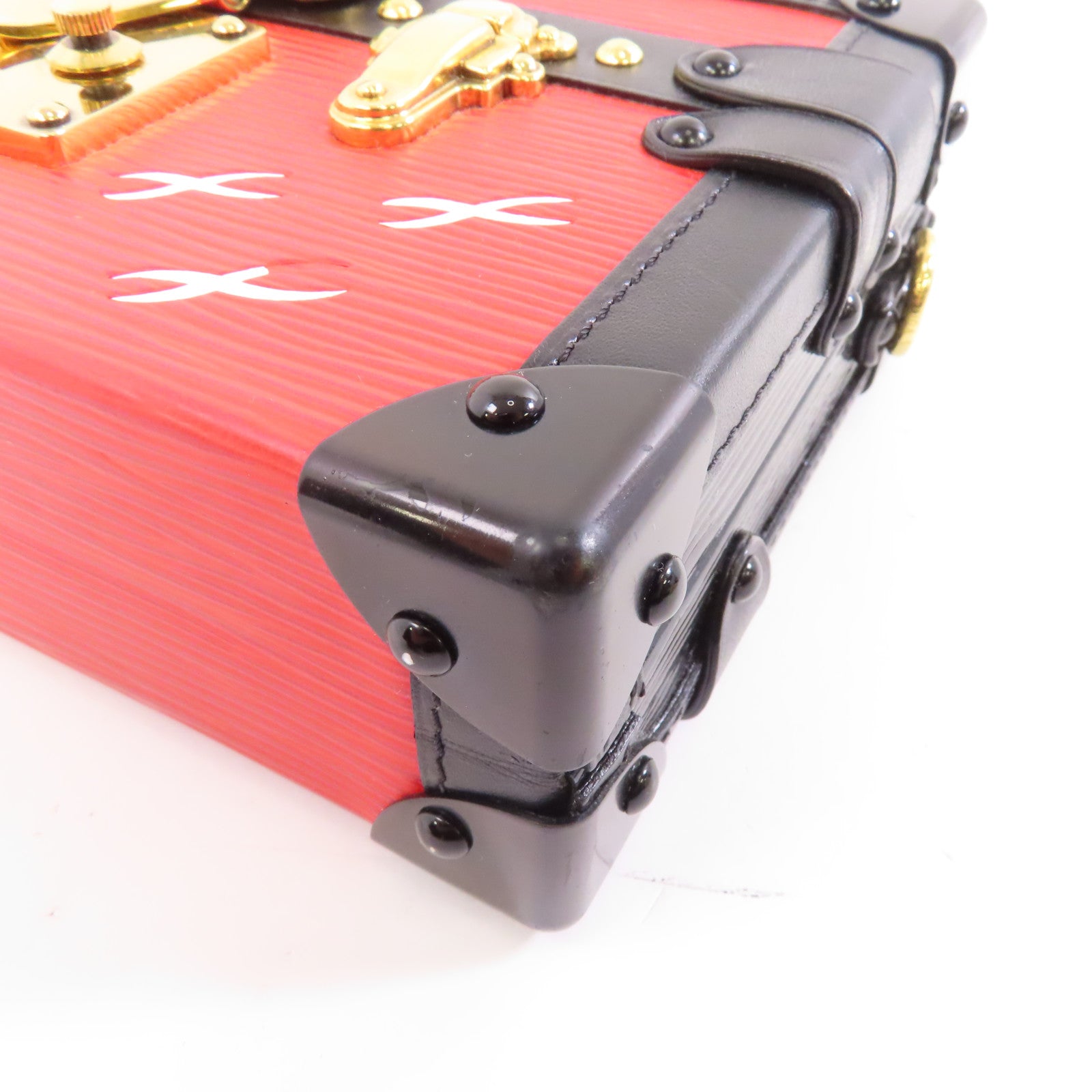 LOUIS VUITTON 【激減優惠】Epi Petite Malle金扣肩背袋紅色/黑色