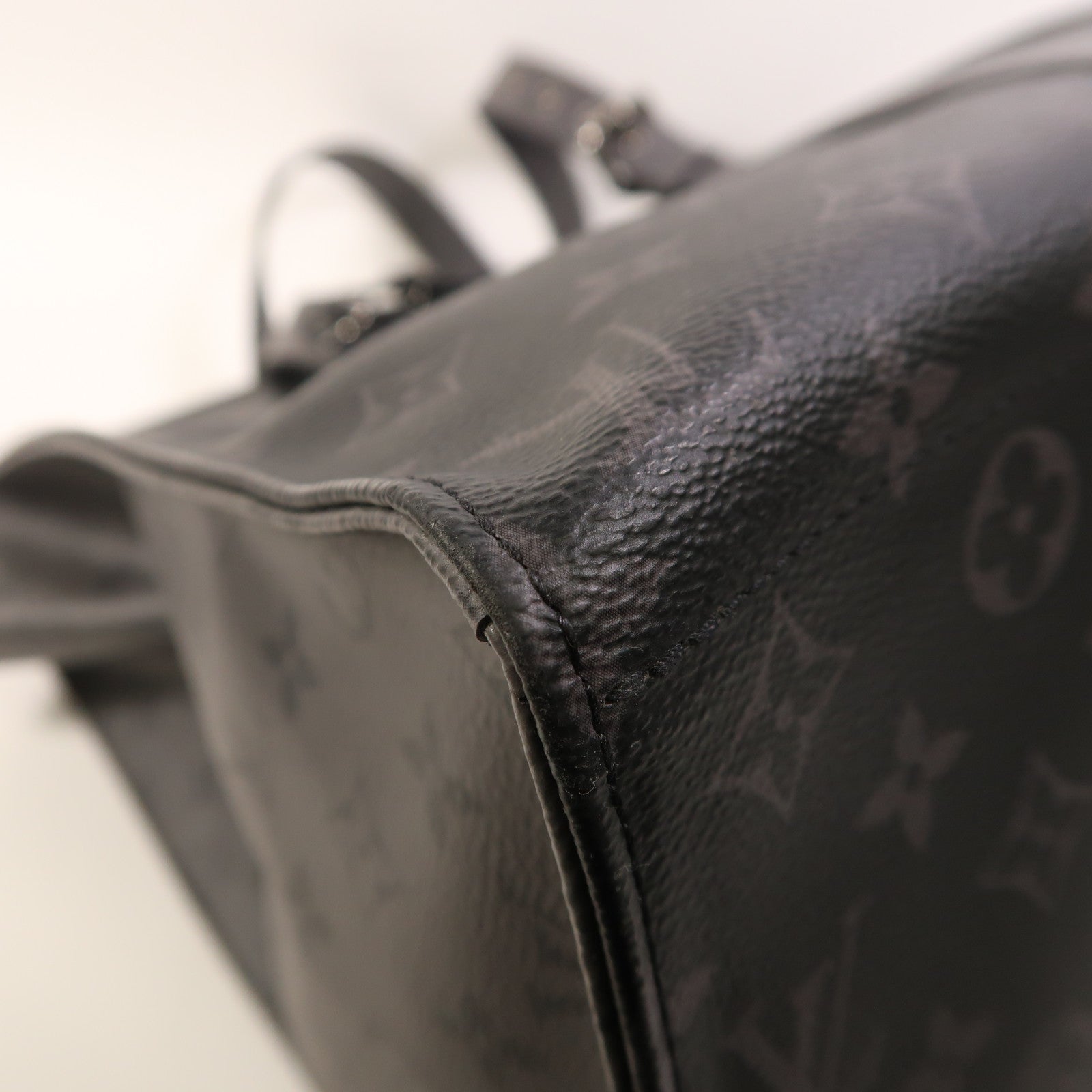 LOUIS VUITTON Monogram Eclipse New Cabas Zippe銀扣肩背袋